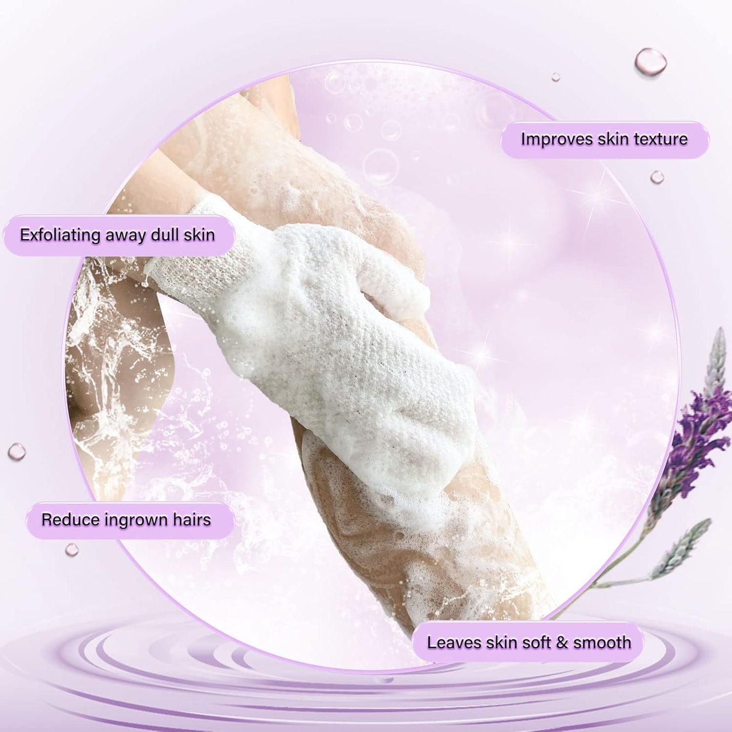 Evridwear Shower Exfoliating Mitts, Deep Cleanse Bathing Scrub Gloves Self Tan Scrubber Mitten Dead Skin Remover for Men and Women,1 Pair Light