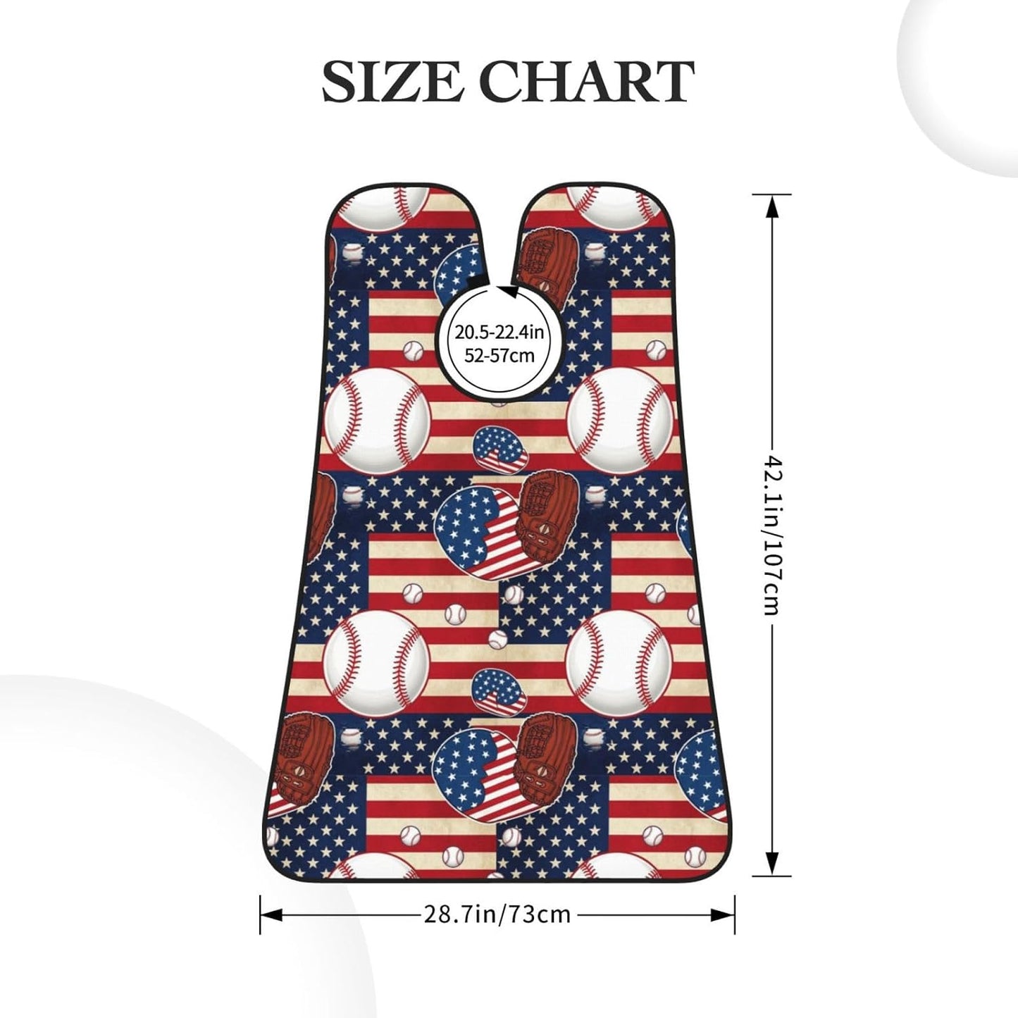 Adjustable Non-Stick Beard Apron, Hair Catcher Cape for Shaving Grooming, Waterproof with Suction Cups Men, Rustic Wooden American Flag Baseball Sport Shave Bib