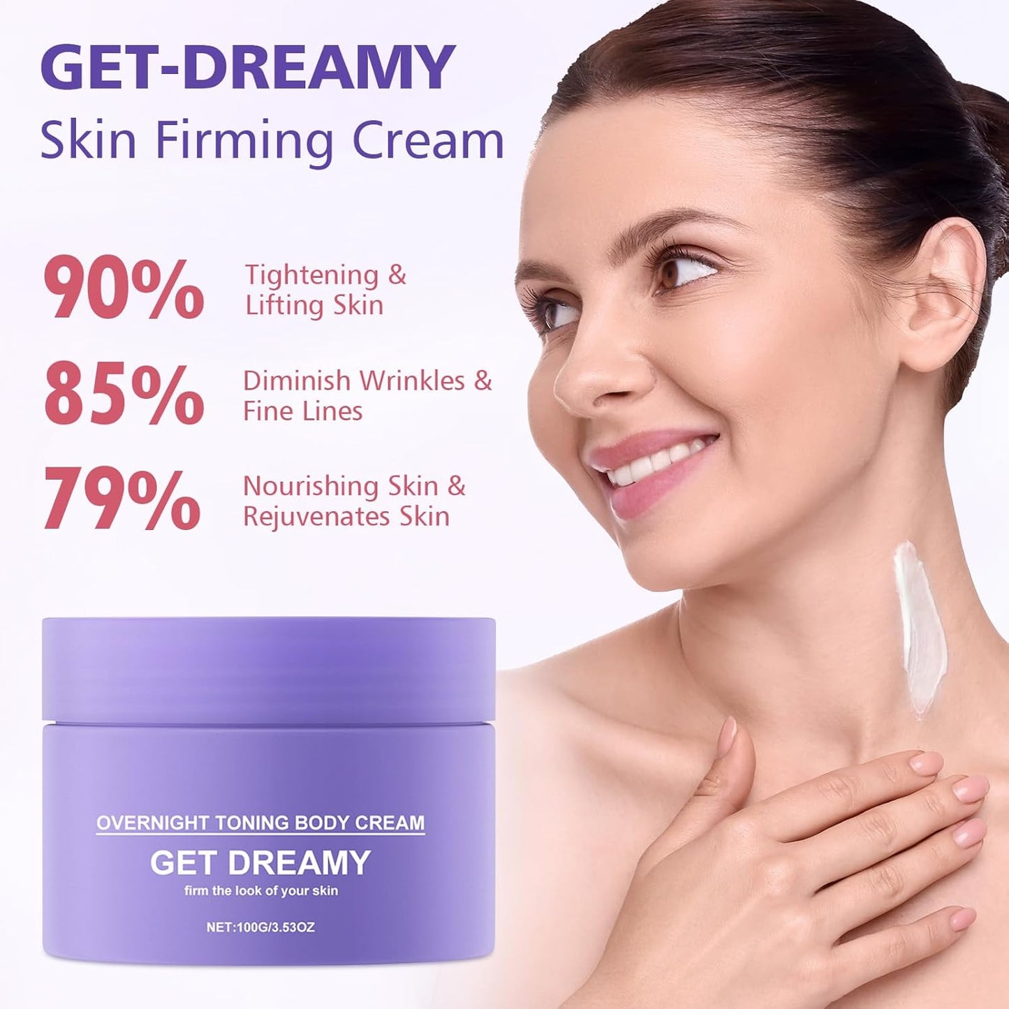 Get Dreamy Overnight Toning Whip, Overnight Toning Body Firming Cream, Body Firming Whip That Works While You Sleep, Skin Tightening Cream for Body with Caffeine & Vitamin C(2PCS)