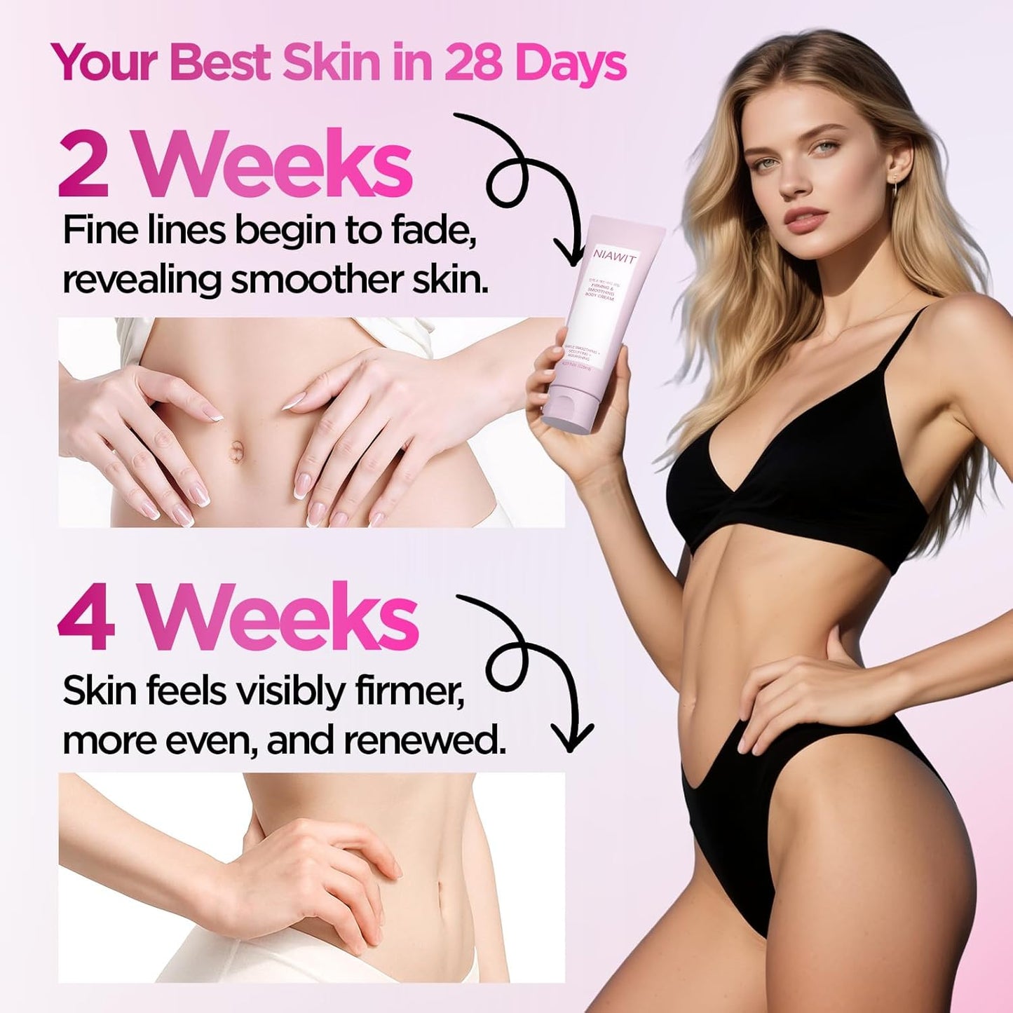 Firming Smoothing Body Cream – Visible Lifting & Tightening for Belly, Thighs, Butt | Helps Reduce Cellulite & Sagging Skin, Body Sculpting Moisturizer for Daily Body Care Routine | 4.23 fl.oz