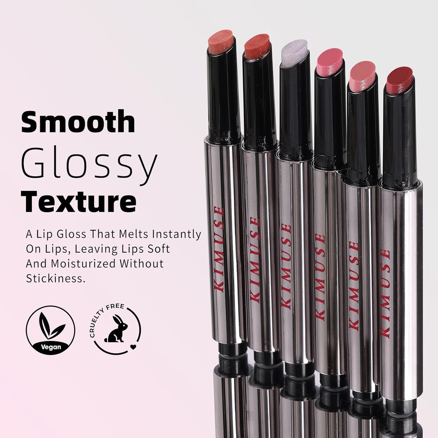 KIMUSE Lip Plumper, 2PCS Moisturizing All-in-one Lip Plumping, Gloss, Balm, Non Sticky Lip Plumper Solid Lipstick Click Lip Balm, Buildable, Vegan & Cruelty-Free