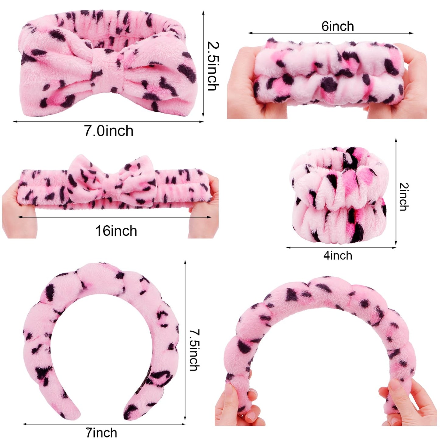 Chanaco Spa Headband, Skin Care Accessories, Makeup and Face Washing Hair Bands with Wrist Towels, Teen Girl Gifts and Trendy Stuff