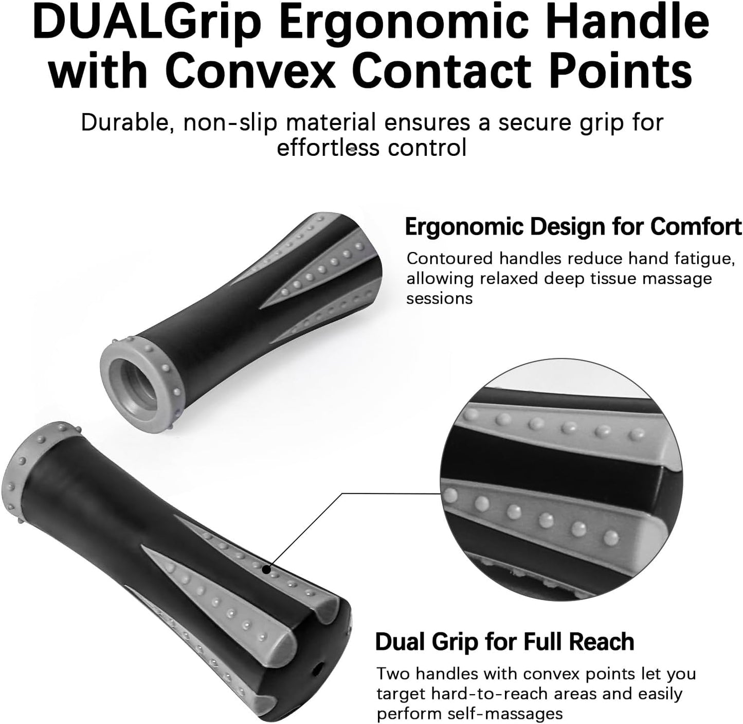 Muscle Roller Stick for Athletes - Deep Tissue Fascia Blaster & Roller Massager for Myofascial Pain Relief - Handheld Physical Therapy & Recovery Tool(Gray black-18 inch)