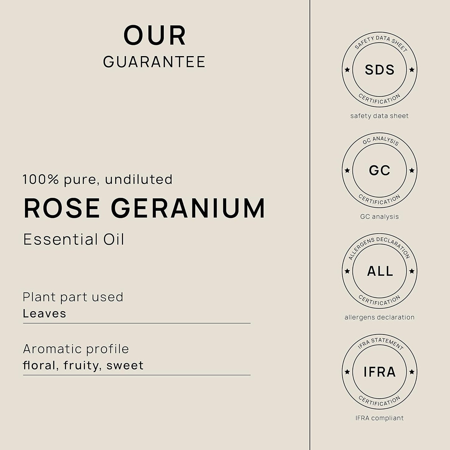 VINEVIDA Rose Geranium Essential Oil 10 mL - Undiluted Rose Geranium Oil 10 mL - Rose Geranium Candle Oil Scent - DIY Candle Scents for Candlemaking - 10 mL Essential Oil for Soap Making Safe for Skin