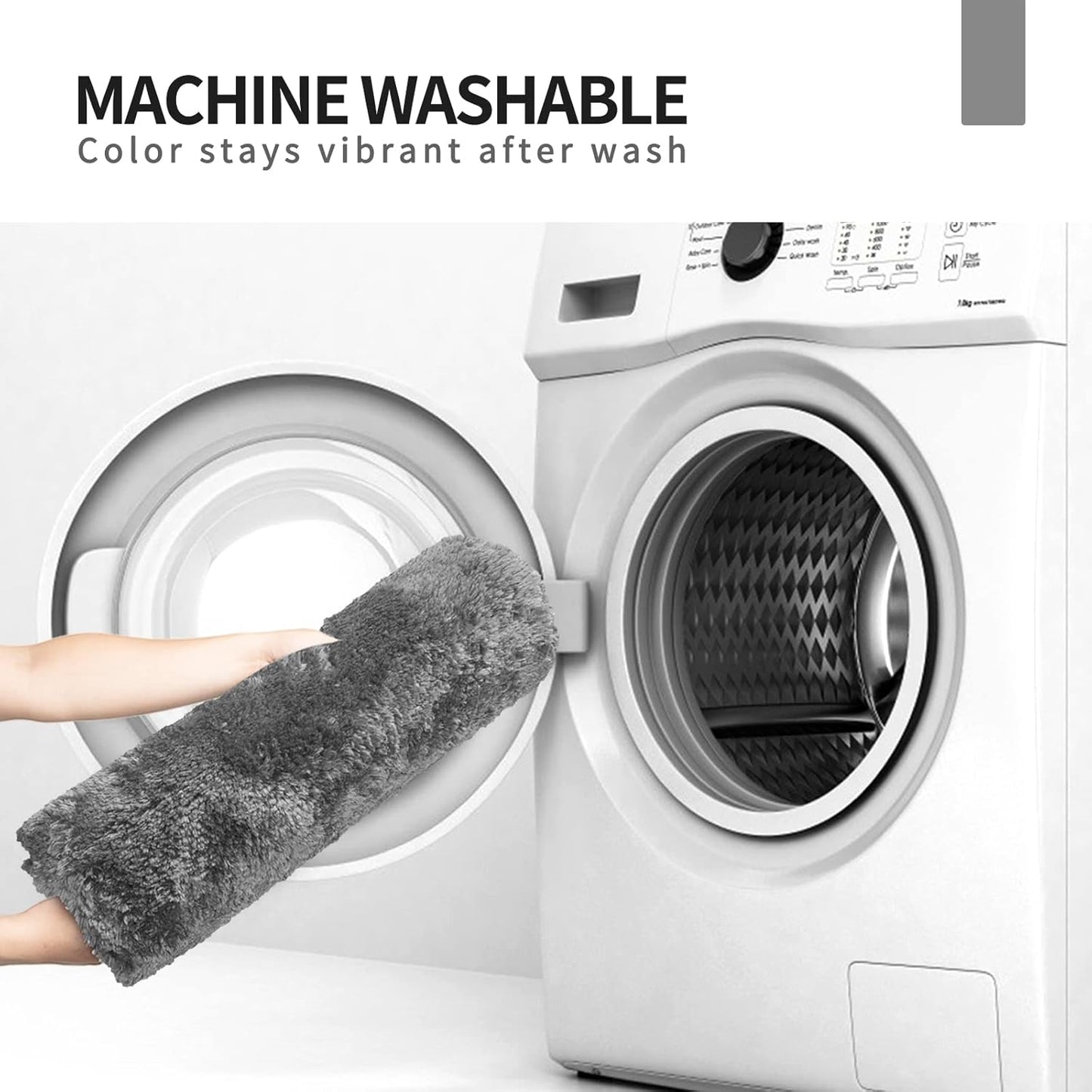 FIFU Bathroom Rugs 20" W x 32" L, Bath Mat for Bathroom, Bedroom, Laundry Room & Kitchen, Non-Slip Rubber Latex Backing, Extra Soft and Absorbent Microfiber Carpet, Machine Washable Rug, Dark Gray