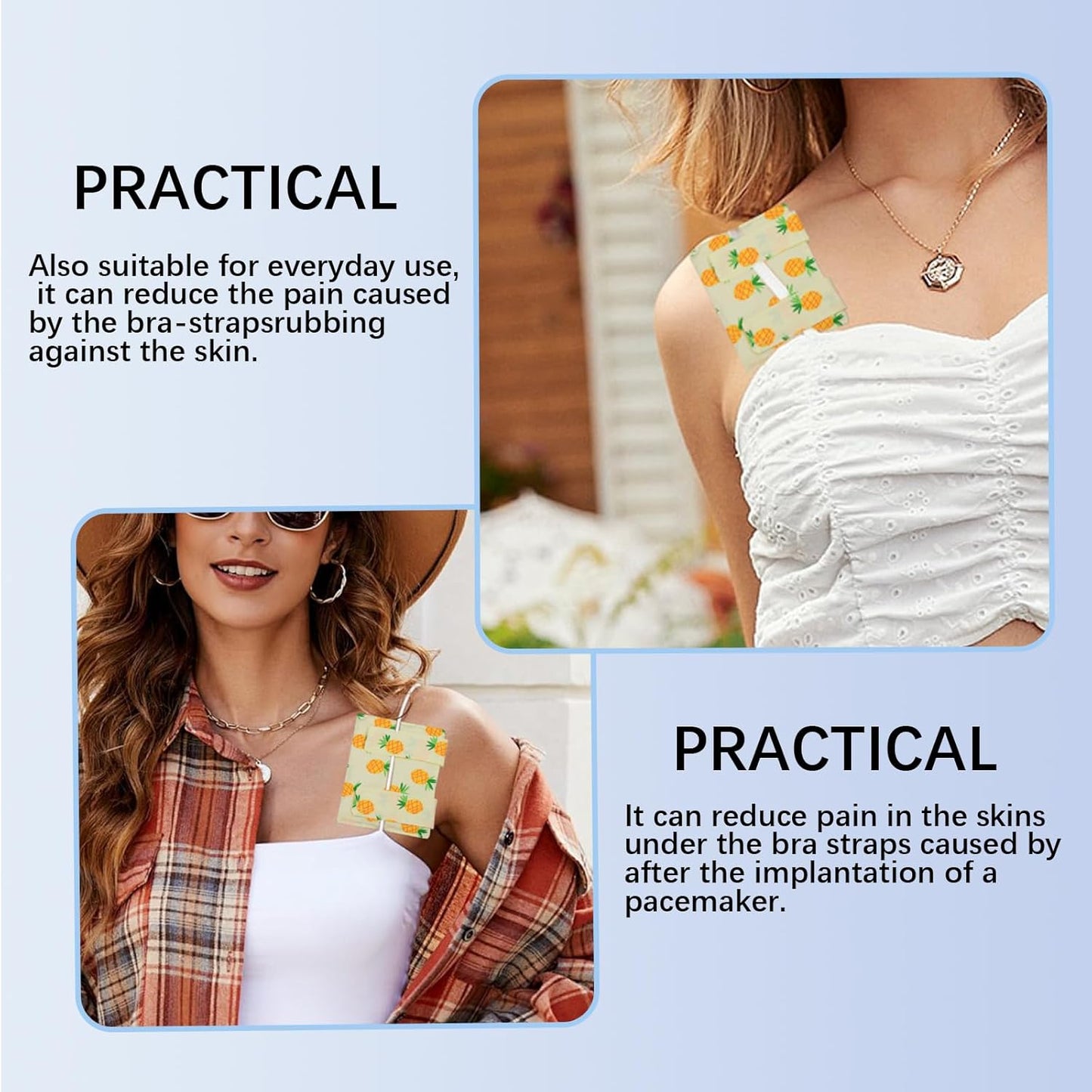 2PCS Chemo Port Pillow and Bra Strap Cushion for Comfort | Soft Recovery Cushion for Pacemaker & Chest Surgery Patients | Adjustable Port Covers for Chemo Patients (Yellow Pineapple)