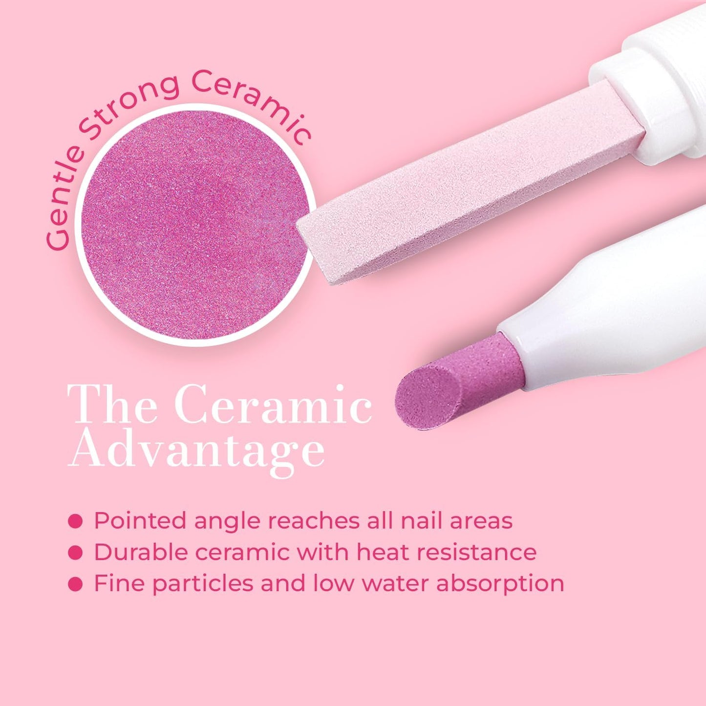 2PCS Victory Ceramic Stone Two-Way Nail Pusher & File (Black) Cuticle Trimmer Manicure Tools Professional Nail File Pumice Fingernail Files