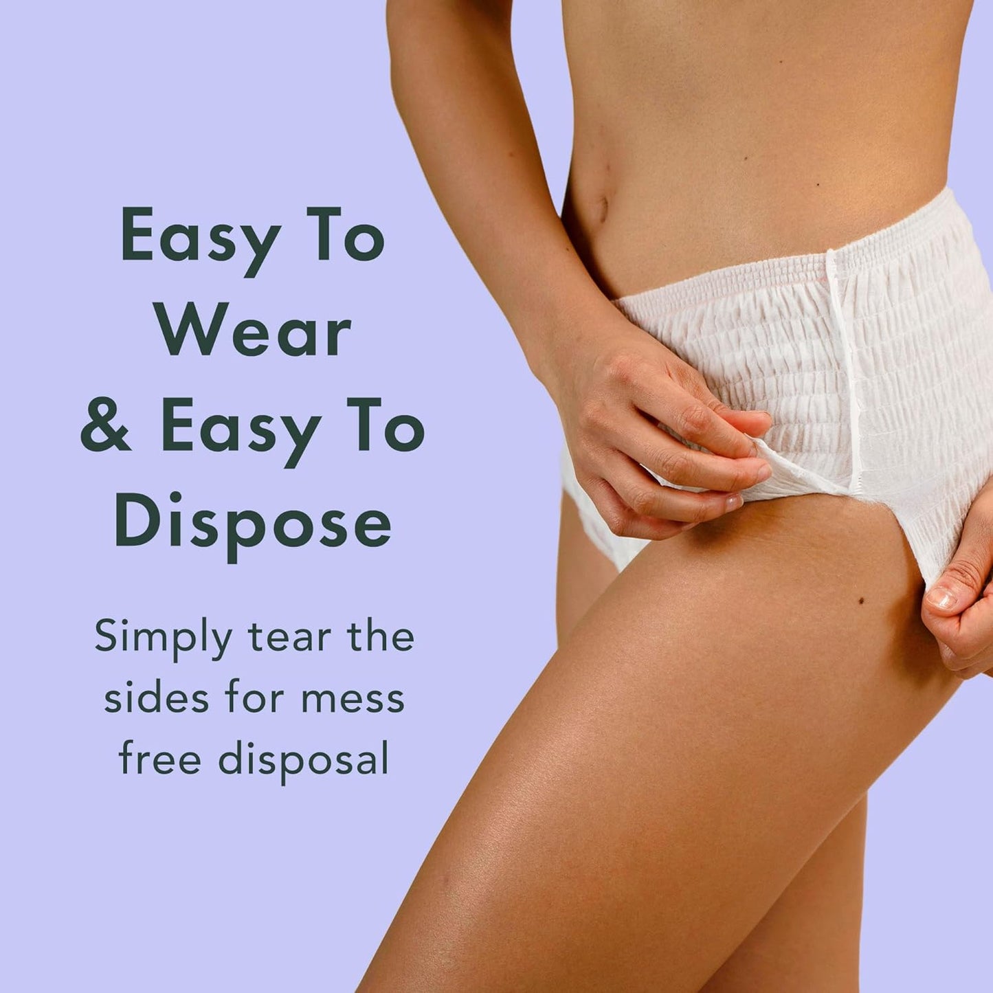 Rael Disposable Underwear for Women, Organic Cotton Cover - Postpartum Essentials, Leak Locker, Unscented, Maximum Coverage (Size L-XL, 20 Count)