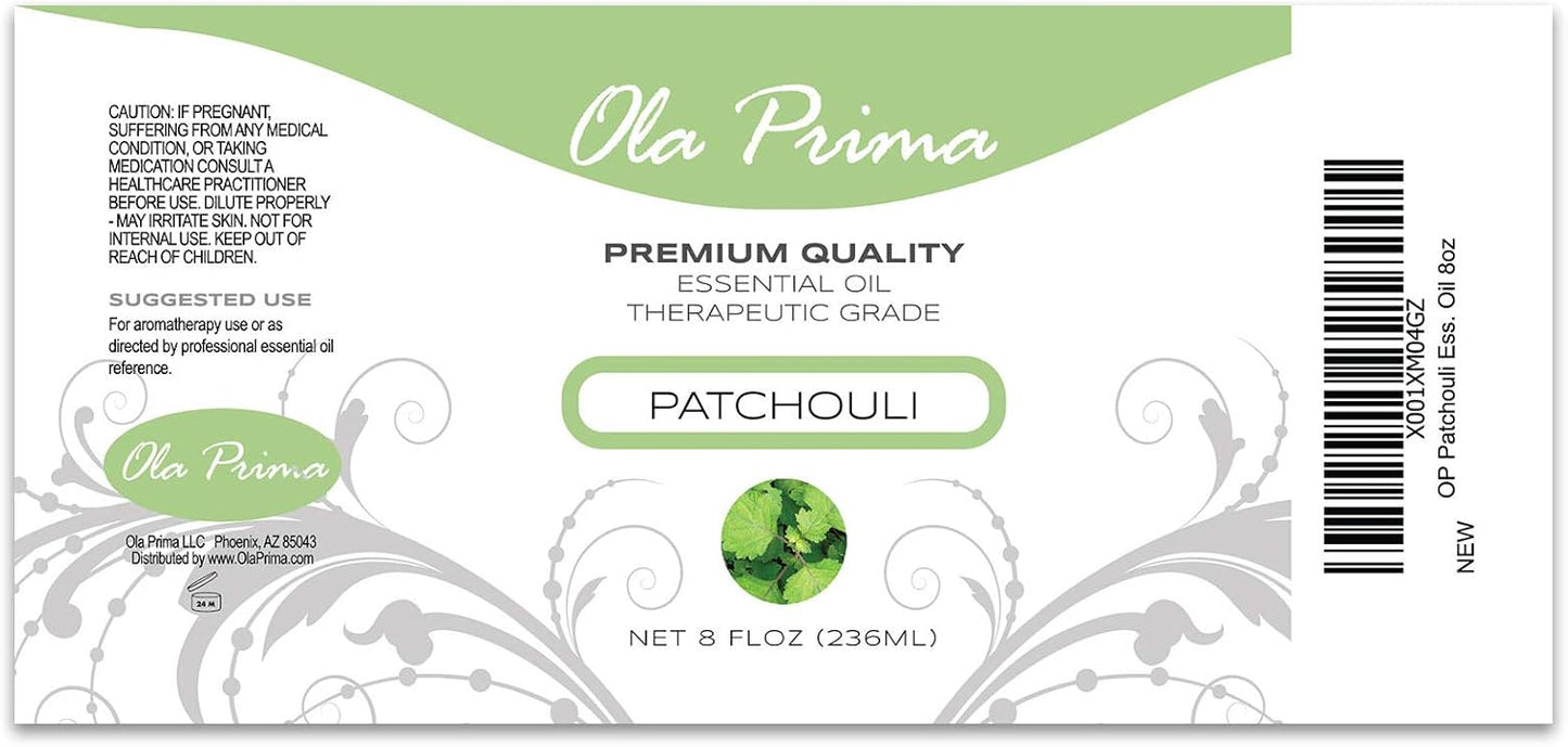 Ola Prima Patchouli Essential Oil 8 oz for Aromatherapy, Diffusers, Candle Making - (240ml)