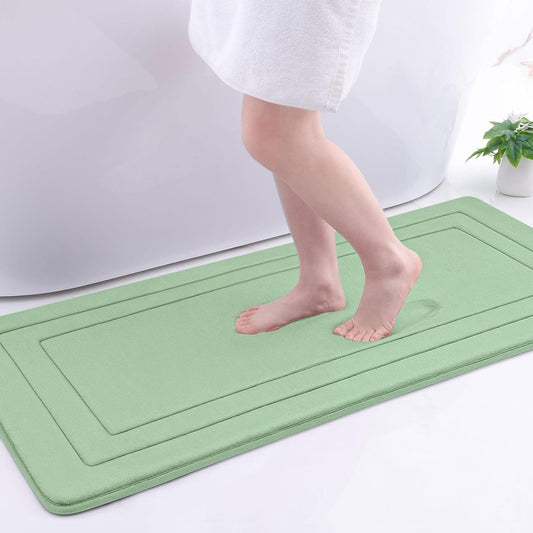 Arotive Memory Foam Bathroom Rug Mat 47x20, Ultra Soft and Absorbent Bath Mat, Machine Wash Dry, Comfortable Bath Rug Carpet for Bathroom Floor, Tub and Shower, Sage Green