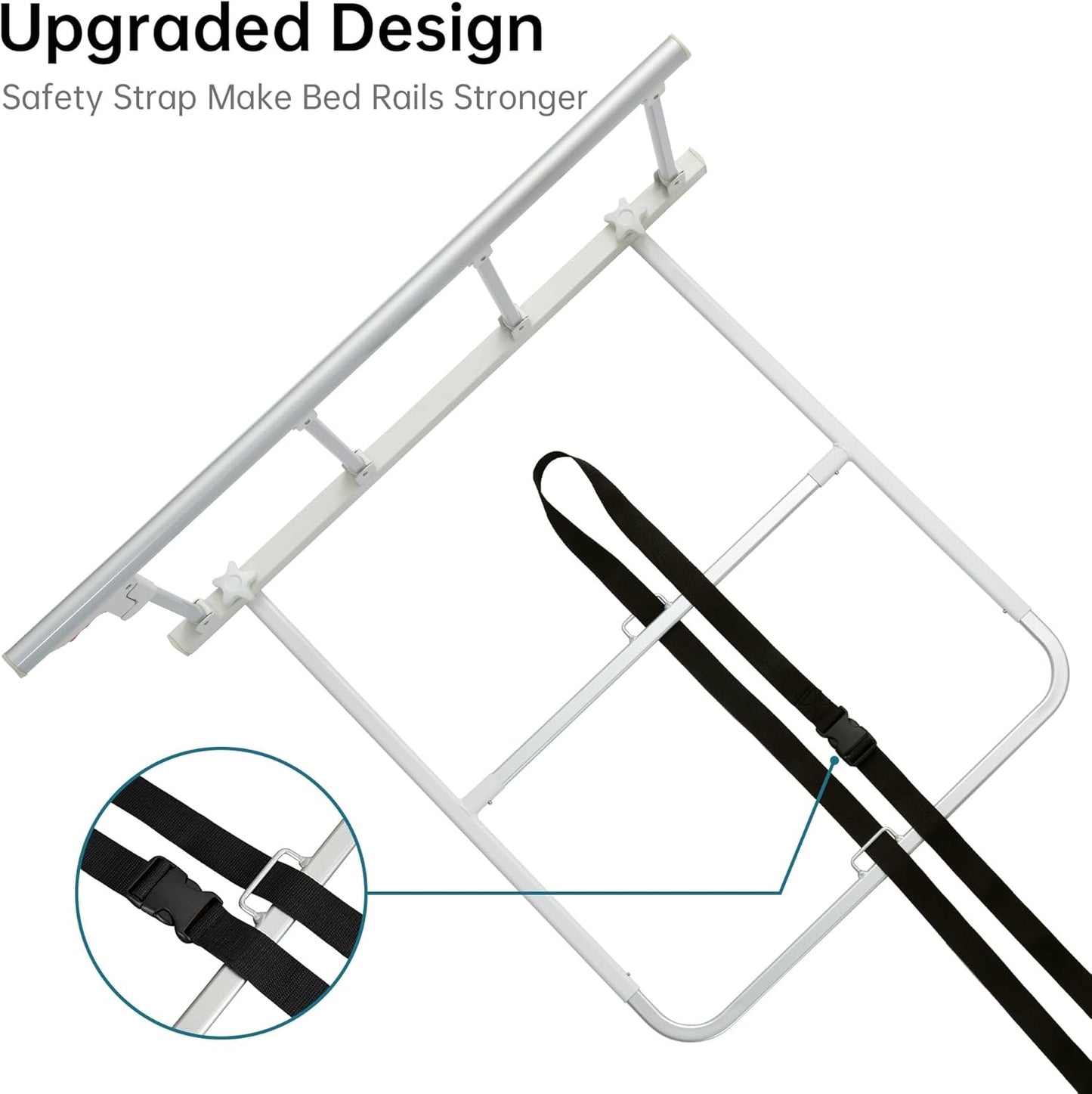 ELENKER Bed Safety Rail, Folding Bed Assist Handle Adjustable Medical Hospital Assistive Devices Bed Railing for Elderly Seniors Adults,37.8" x16.3