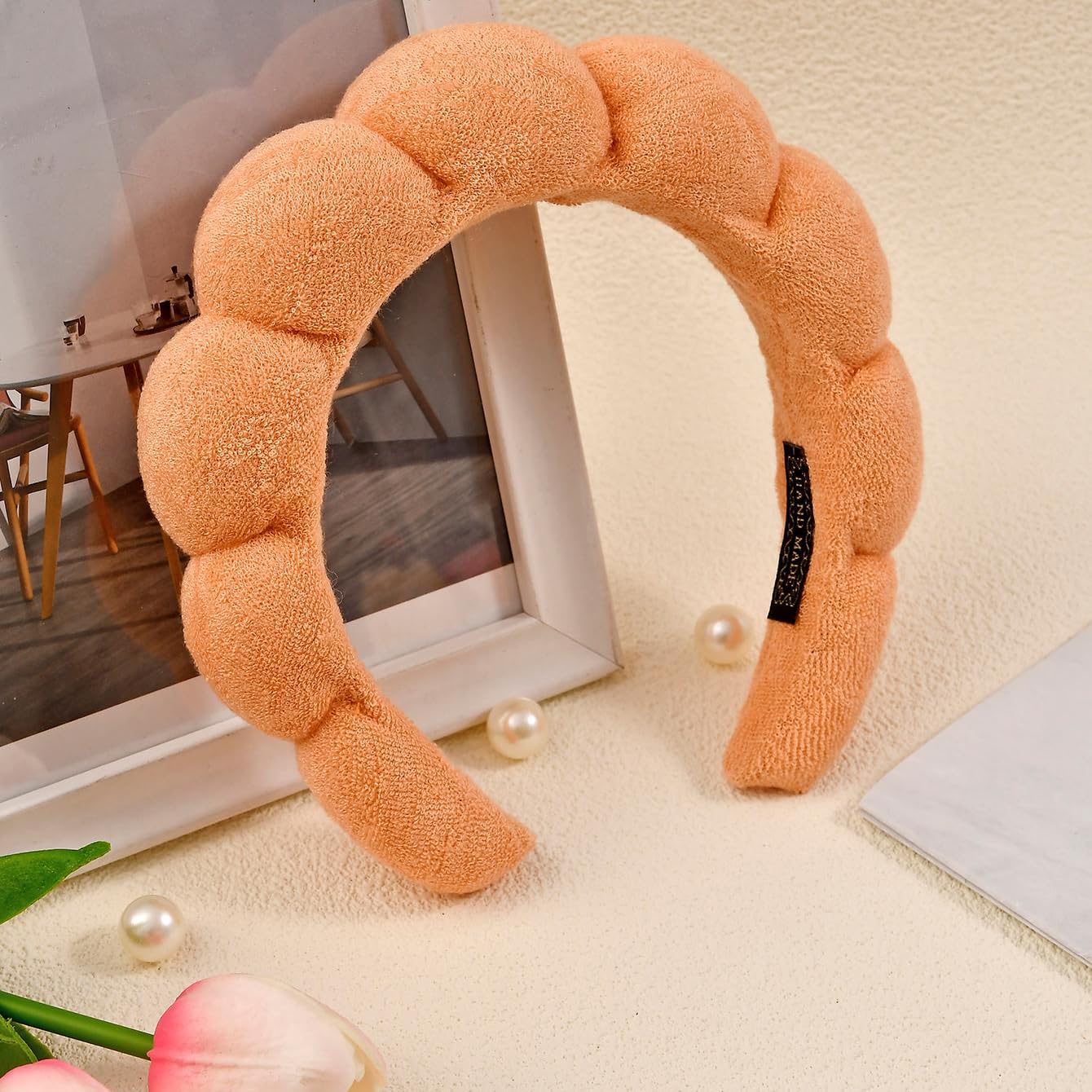 Spa Headband for Washing Face or Facial Makeup - Bubble Skincare Terry Cloth Puffy Headband for Mask Skin Treatment