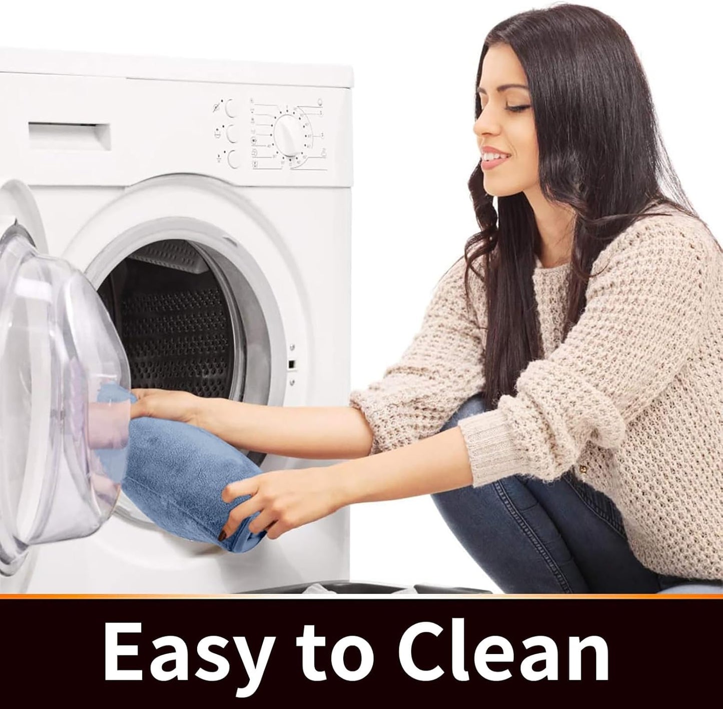 Yimobra Memory Foam Toilet Bath Mat U-Shaped, 24 X 20 Inches,Soft and Comfortable, Super Water Absorption, Non-Slip, Machine Wash and Easier to Dry for Bathroom Commode Contour Rug, Denim Blue