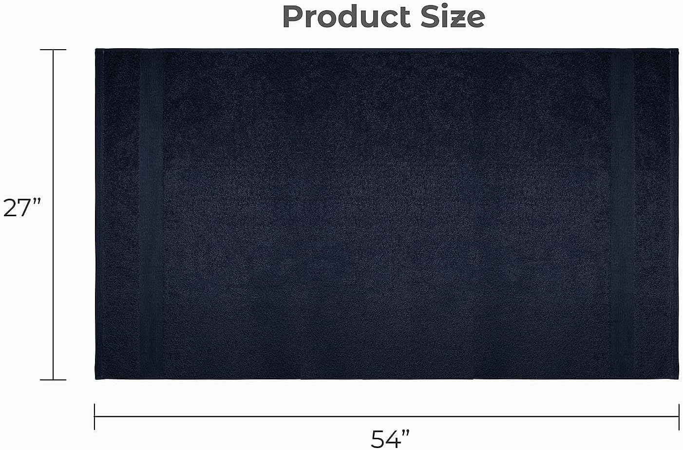 Softolle Luxury Bath Towels Set of 4 (27” x 54”) | Towels for Bathroom | Super Soft | Highly Absorbent Towels for Home, Spa, Gym (Silver Grey-Navy Blue)