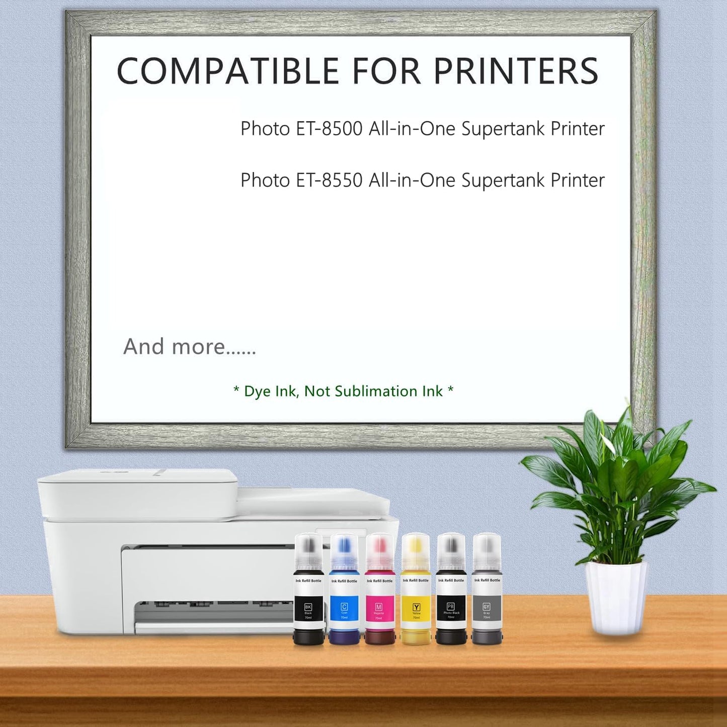 T552 Refill Ink Bottles Compatible with Epsn 552 Ink Refill Bottles Use for EcoTank Photo ET-8550 ET-8500 Printer（PB C M Y GY BK 6 Color Cyan/Magenta/Yellow/Photo Black/Gray Ink Bottles