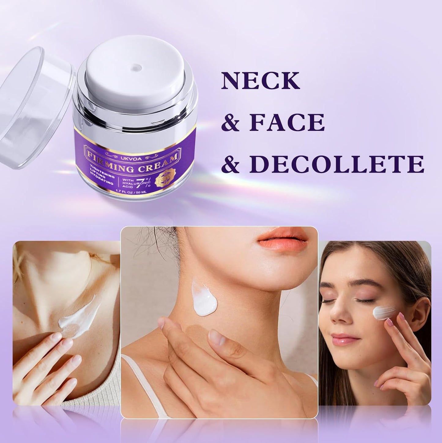 Retinol Neck & Face Wrinkle Cream for Women, Neck Cream for Tightening and Firming, Anti Aging Skin Care with Collagen & Hyaluronic Acid, Instant Face Lift Cream 1.7 Fl Oz