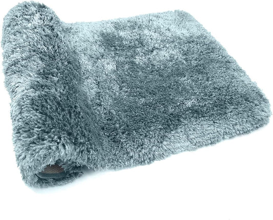 FIFU Bathroom Rugs 20" W x 32" L, Bath Mat for Bathroom, Bedroom, Laundry Room & Kitchen, Non-Slip Rubber Latex Backing, Extra Soft and Absorbent Microfiber Carpet, Machine Washable Rug, Teal