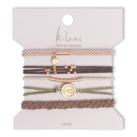 K'lani Hair Tie Bracelets for Women - Elastic Hair Bands That Double as Stylish Jewelry - Climb - Medium