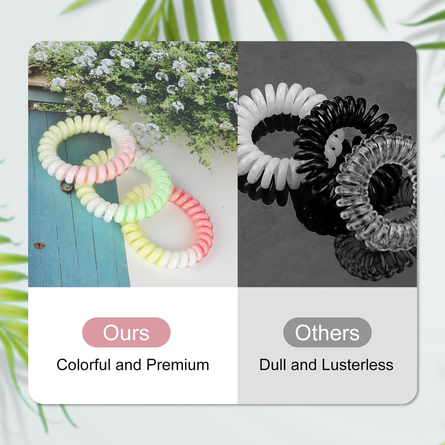 JessLab Spiral Hair Ties for Women, 10-Pack Traceless No-Damage Ponytail Holders, Coils Hair Bands for Girls, Assorted Colors