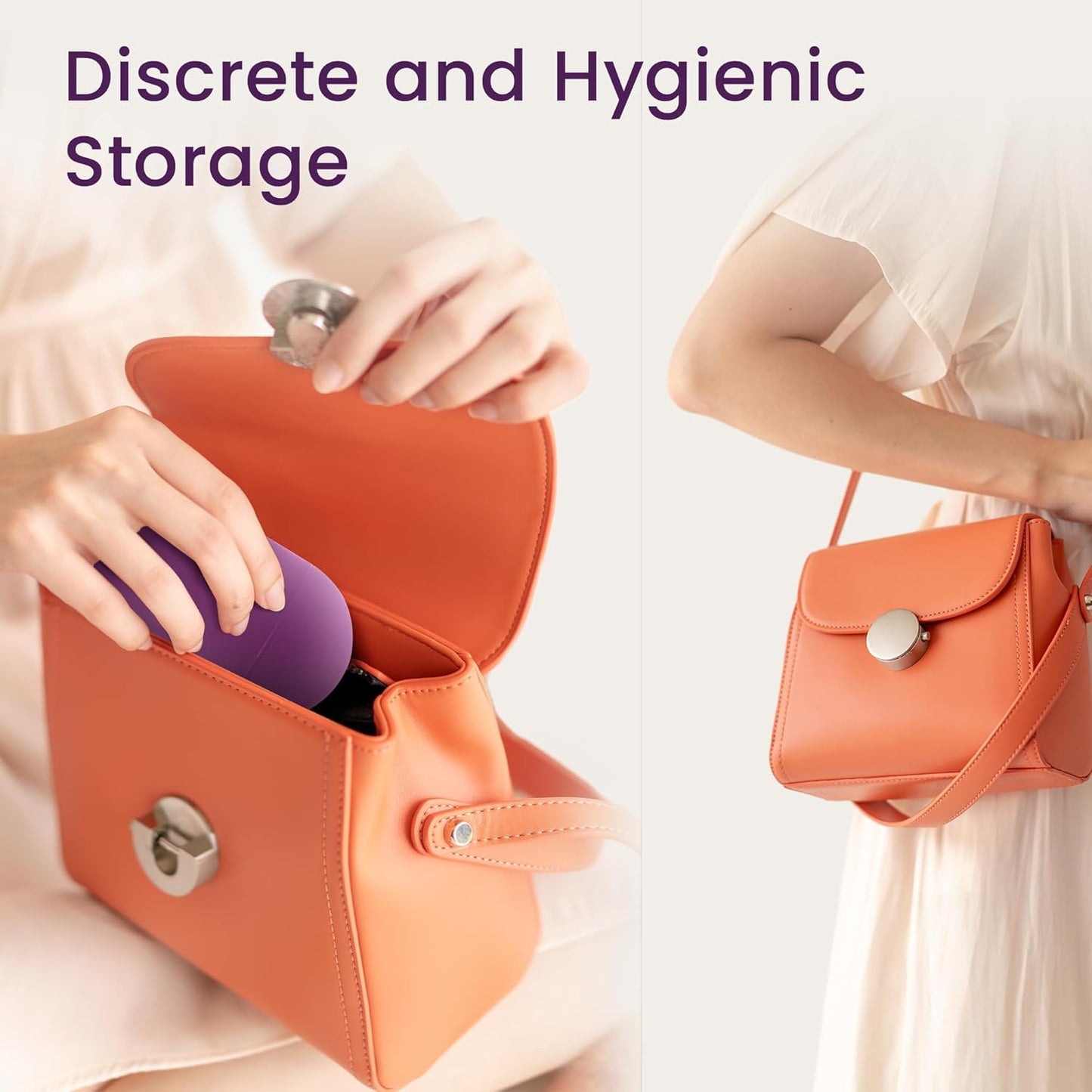 EcoBlossom Menstrual Cup Case and Sterilizer - Reusable Silicone Sterilizing Holder - Cleaner Period for You and Your Disc or Cup - Portable Cleaning Container & Microwave Steamer (Purple)