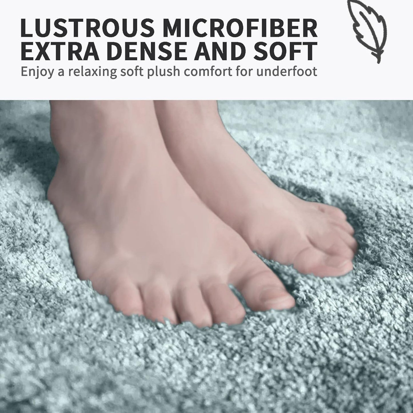 FIFU Bathroom Rugs 20" W x 32" L, Bath Mat for Bathroom, Bedroom, Laundry Room & Kitchen, Non-Slip Rubber Latex Backing, Extra Soft and Absorbent Microfiber Carpet, Machine Washable Rug, Teal