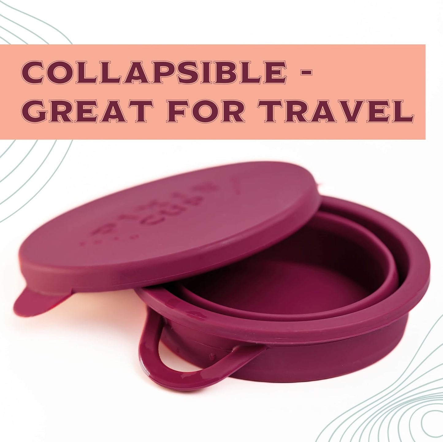 Pixie Menstrual Cup Compact Sterilizer - Good for Public Restrooms, Camping or Dorms - Collapsible Cleaner Container for Your Menstrual Disc & Period Cup - Microwavable - Reusable - Case Holder