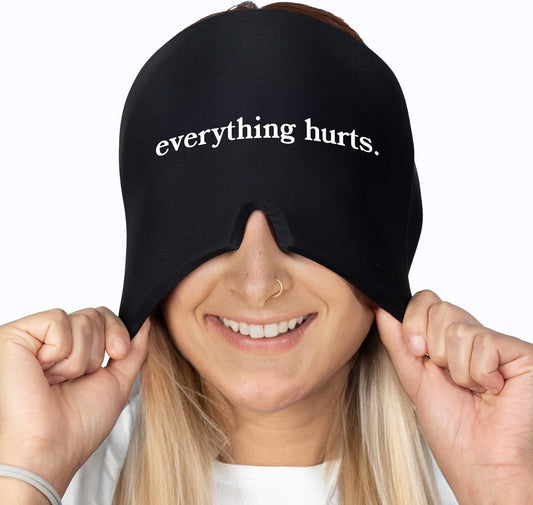 Huggs Migraine Relief Cap - Everything Hurts - Cooling Gel Head Wrap, Cold Compress Cap for Headache, Stress, & Tension
