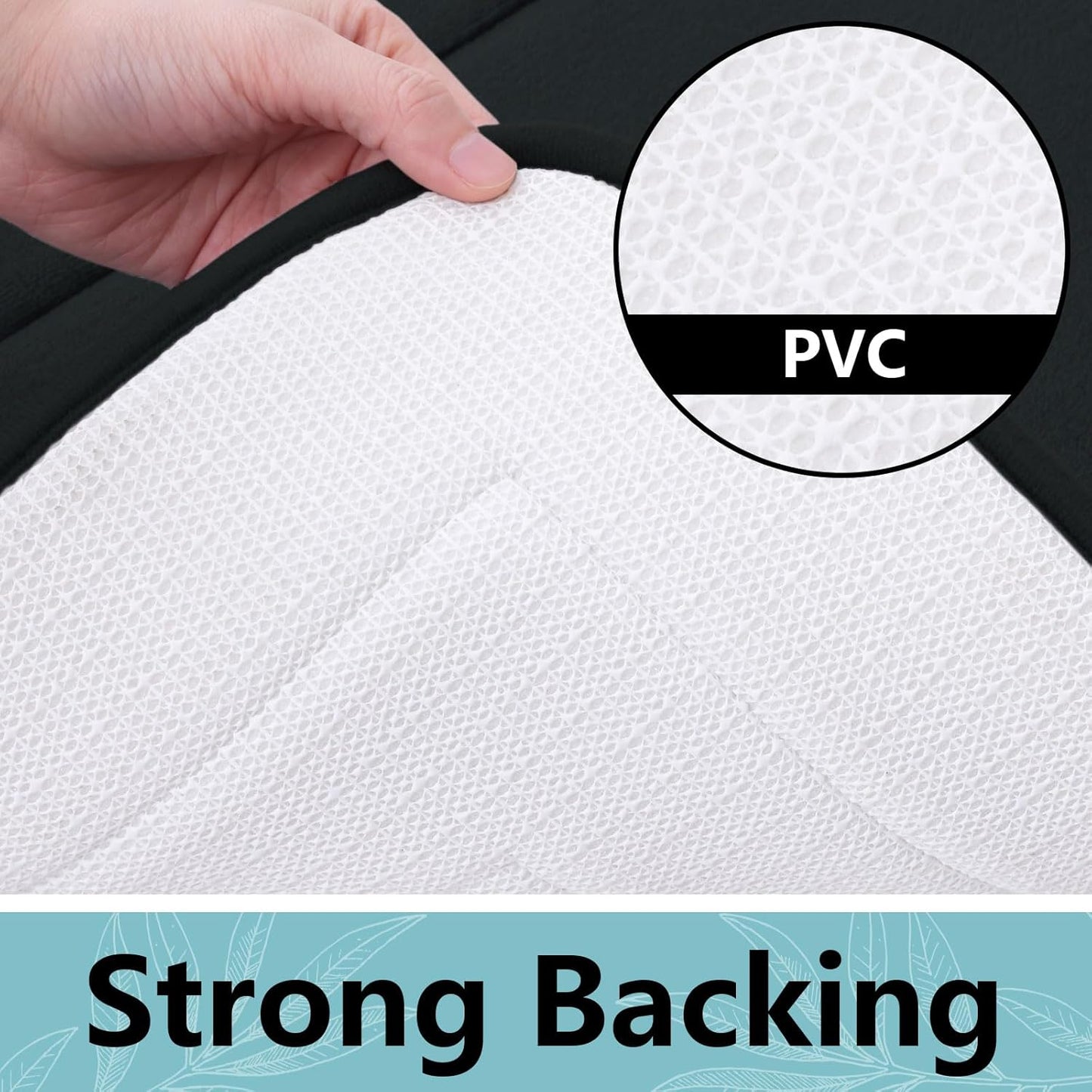 Arotive Memory Foam Bathroom Rug Mat 24x16, Ultra Soft and Absorbent Bath Mat, Machine Wash Dry, Comfortable Bath Rug Carpet for Bathroom Floor, Tub and Shower, Black