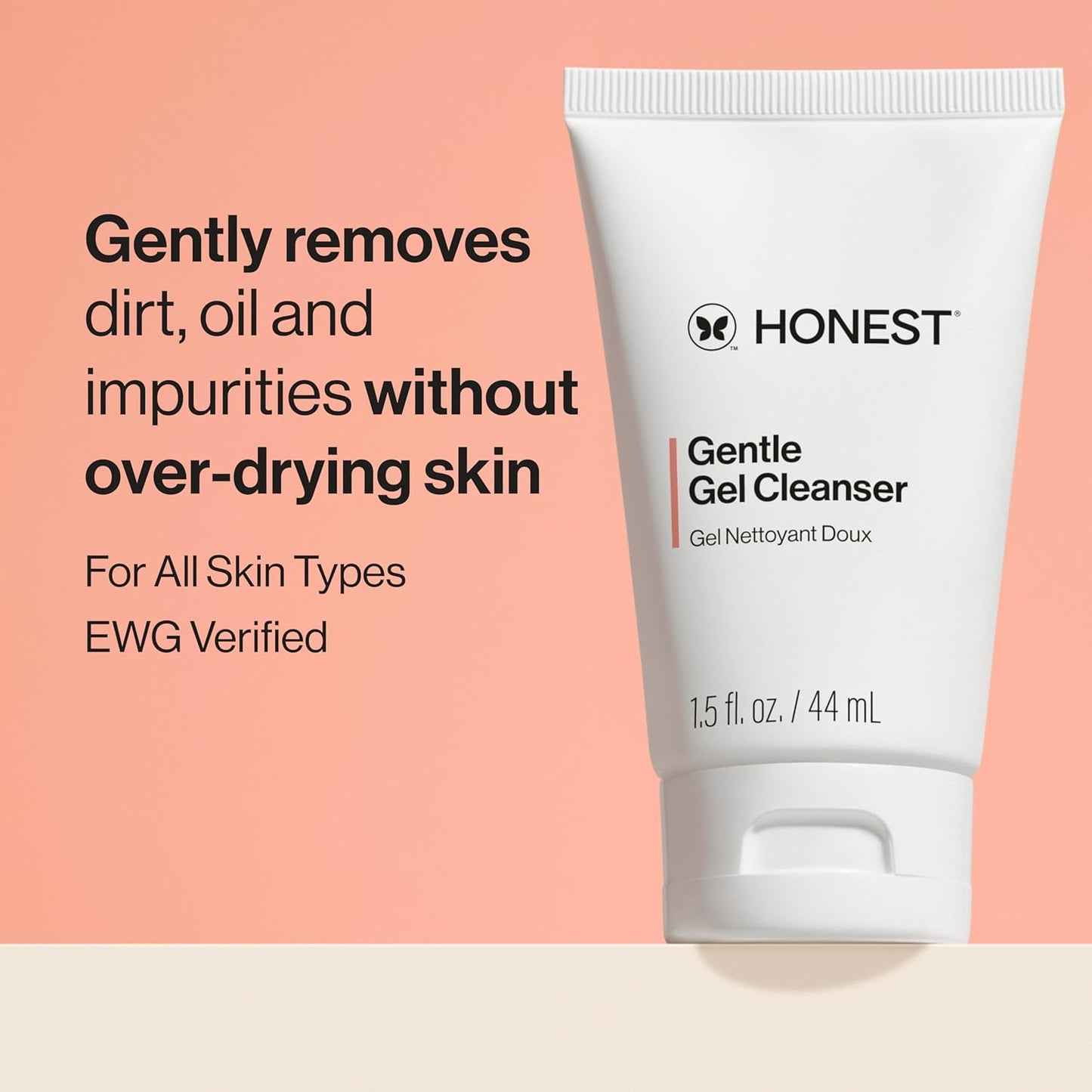 Honest Beauty Mini Gentle Gel Daily Face Cleanser | Calms, Refreshes, + Hydrates | Vegan + Safe for Sensitive Skin | Travel Size, 1.5 fl oz