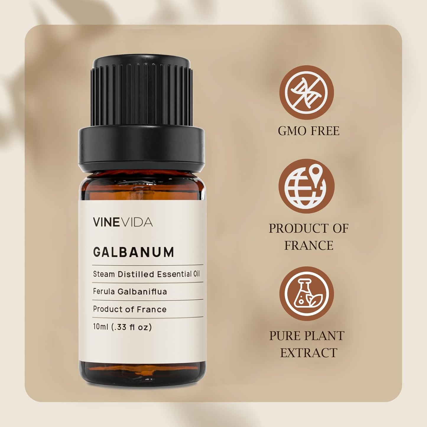 VINEVIDA Galbanum Essential Oil 10 mL - Undiluted Galbanum Oil 10 mL - Galbanum Candle Oil Scent - DIY Candle Scents for Candlemaking - 10 mL Essential Oil for Soap Making Safe for Skin