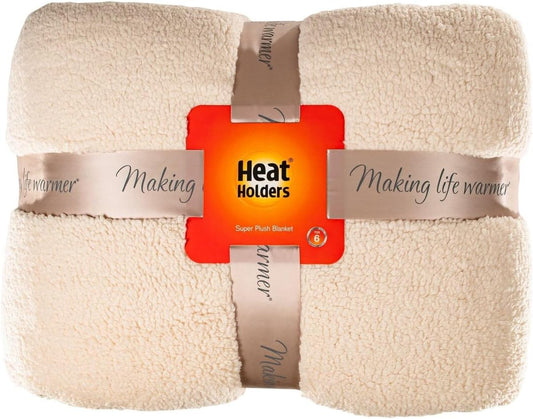 Heat Holders Super Plush Blanket - Queen Ivory / 90" X 90"
