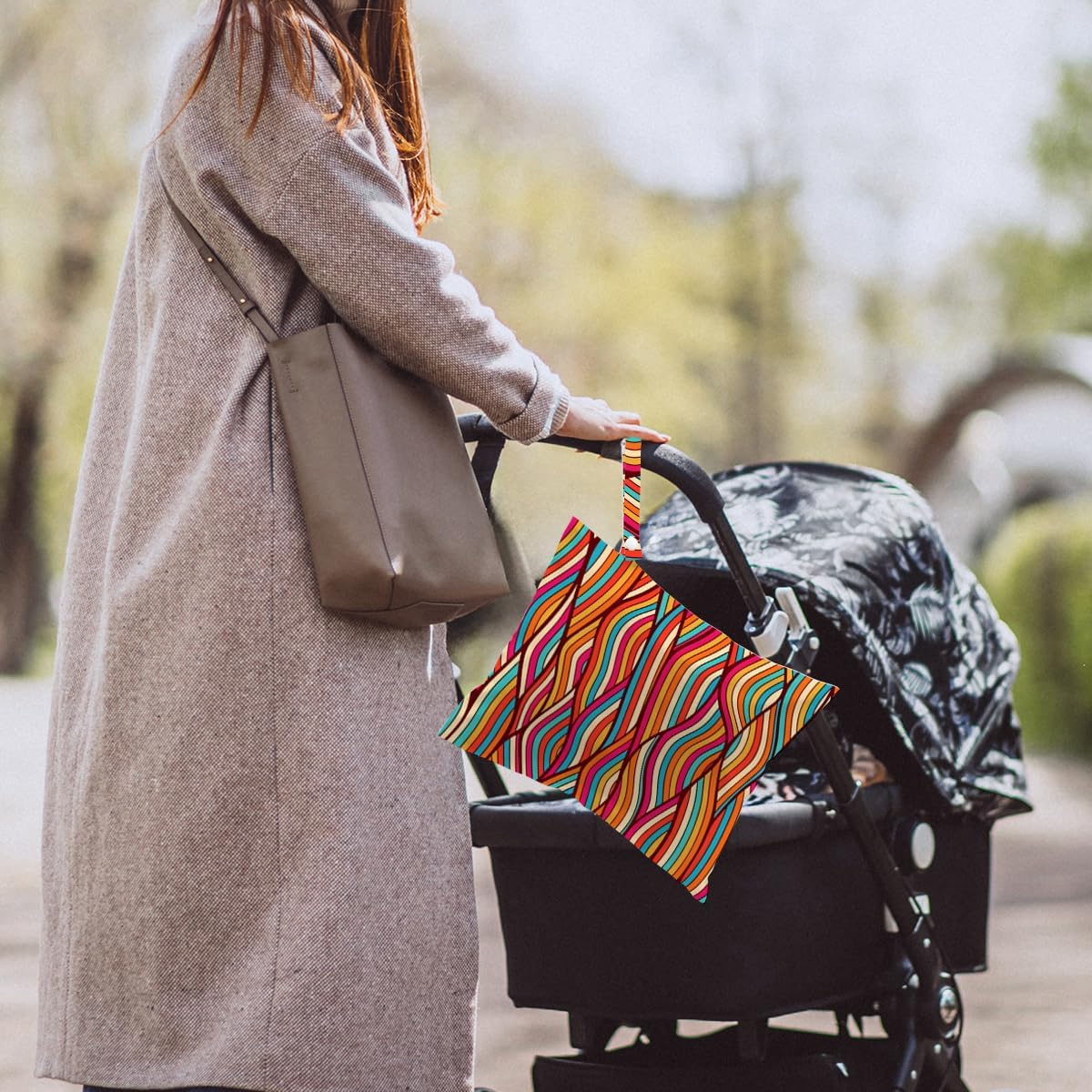 Wave Wet Bags 12x10 Inch, Colorful Wave Waterproof Travel Laundry Bags, Washable Reusable Wet Dry Bag for Swimsuit Pool Beach Diapers Dirty Yoga Gym Clothes, Travel Gifts for Women Friend Travelers