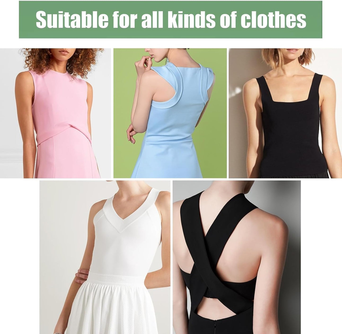 18 Pcs Bra Straps Clips Adjustable Non Slip Bra Clips for Racerback Bra Straps Holder Bra Extenders 2/3 Hook