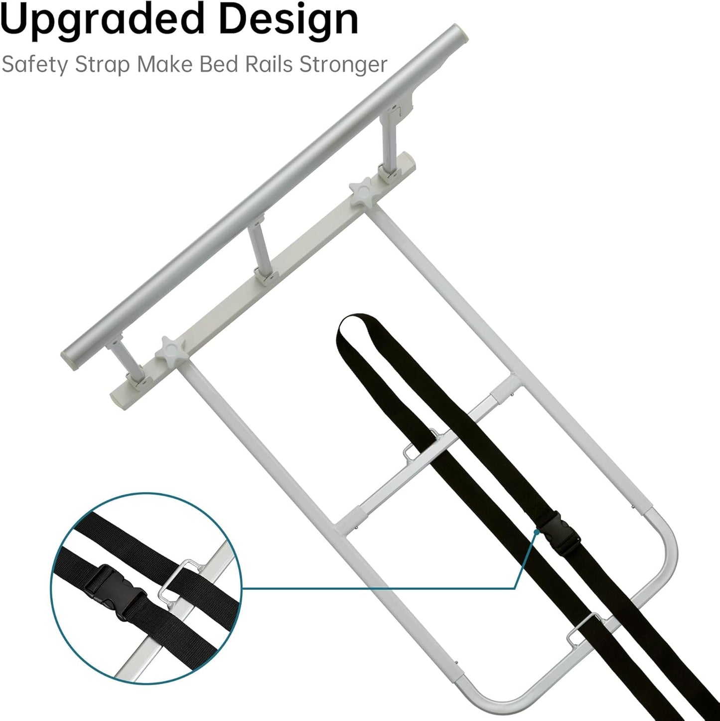ELENKER Bed Safety Rail, Folding Bed Assist Handle Adjustable Medical Hospital Assistive Devices Bed Railing for Elderly Seniors Adults,28.5"x16.3"
