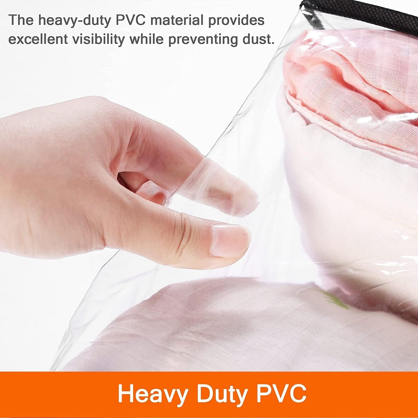 Vieshful 7 Pack Clear Comforter Storage Bag, 110L Over-Sized Clothes Storage Bag with Zipper Closet Organizer, Plastic Storage Containers Moving bags for Comforter, Blanket, Bedding, Duvet, Toys