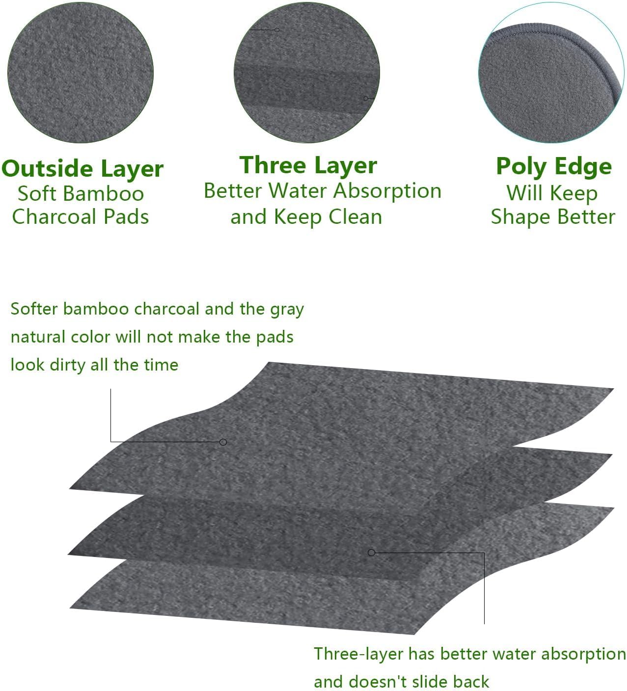 28 Pack Reusable Cotton Rounds with Washable Laundry Bag and Round Box|Travel Essentials for Skincare, Makeup Remover Pads and Storage|Reusable Makeup Remover Pads Black