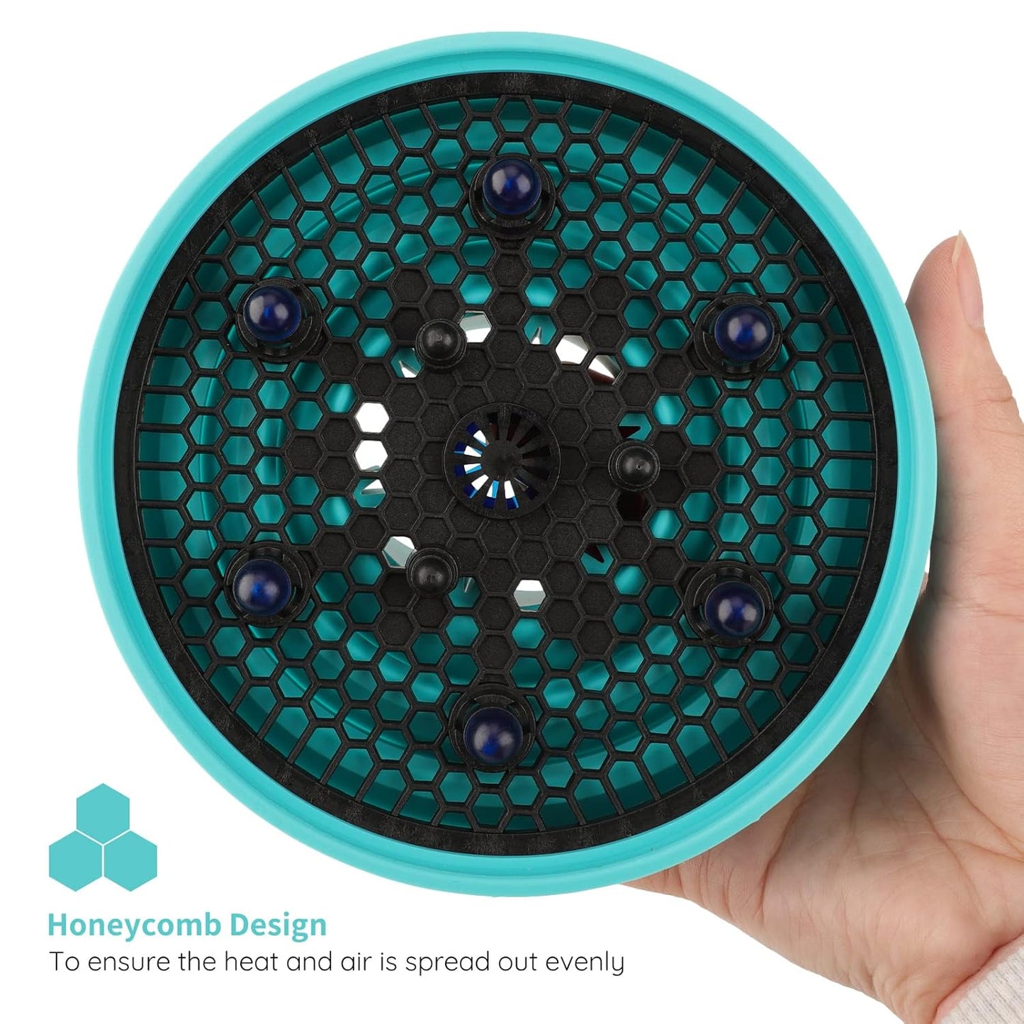 Collapsible Blow Dryer Diffuser, Segbeauty Travel Portable Hair Diffuser for Natural Curly Hair, Professional Lightweight Folding Diffuser Attachment for Dryers Nozzle 1.54 to 1.69 inches Ice Blue