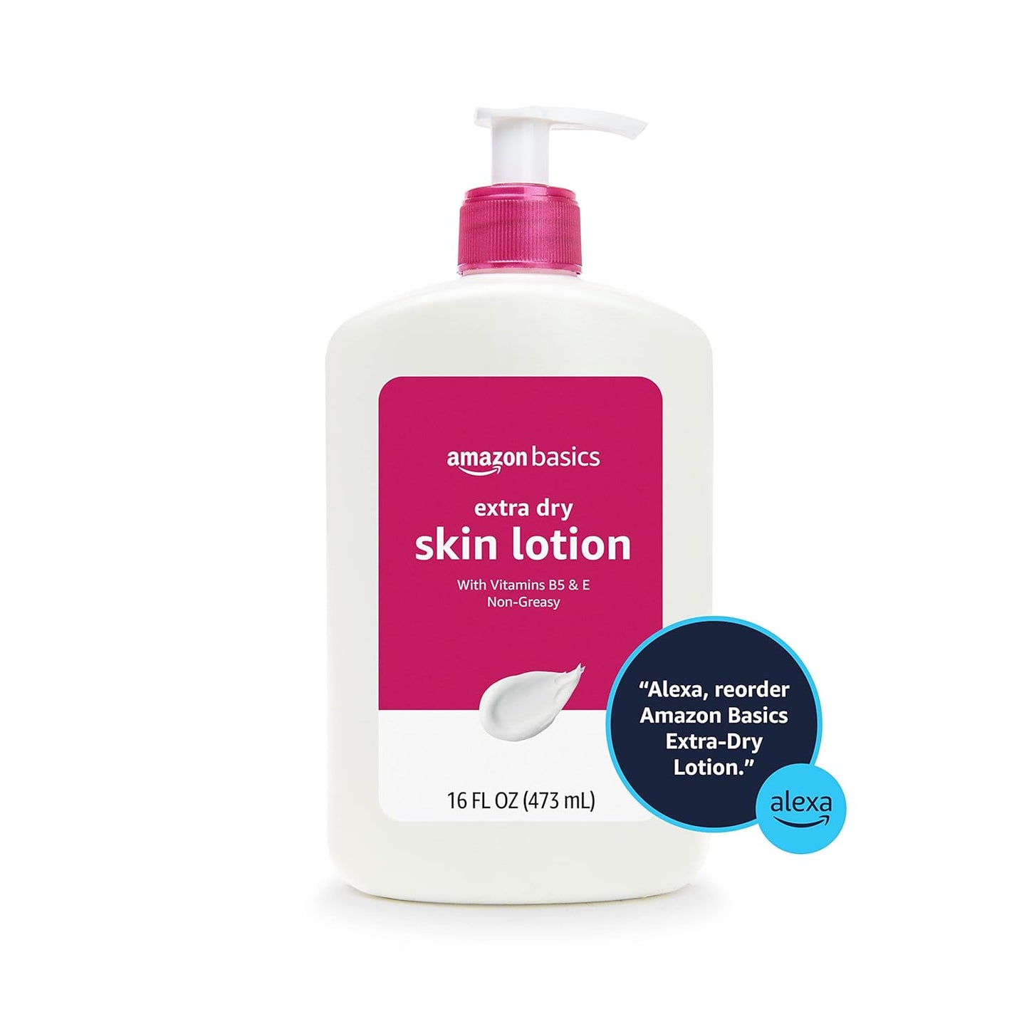 Amazon Basics Body Lotion for Extra-Dry Skin with Vitamins B5 & E, Clean Scent, 16 fl oz, Pack of 3 (Previously Solimo)