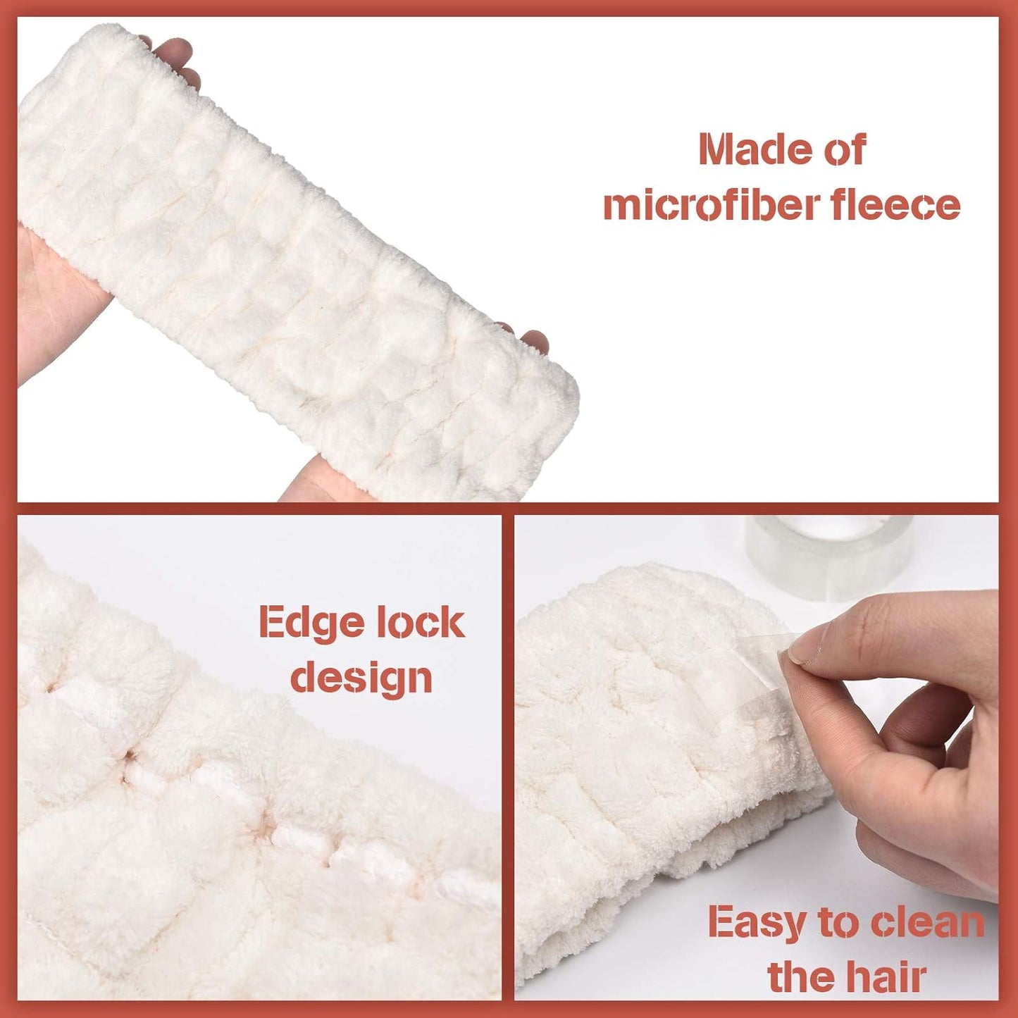 Chuangdi 3 Pieces Spa Headband for Women Facial Makeup Headband Soft Terry Cloth Hairband for Washing Face Mask Spa Shower Gifts(Pink, Milky-White, Dark Grey)