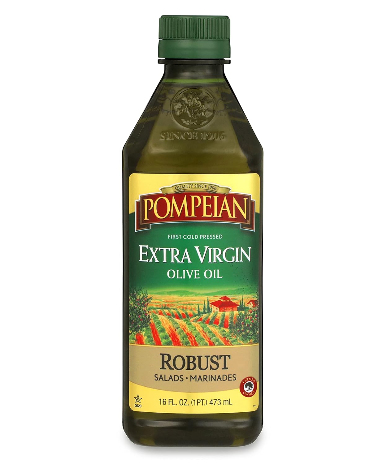 Pompeian Robust Extra Virgin Olive Oil, Contains Polyphenols, First Cold Pressed, 16 Fl Oz
