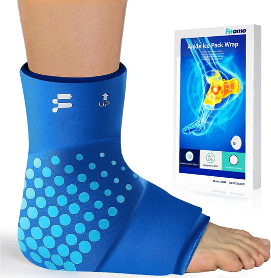 Ankle Ice Pack Wrap for Swelling with Thickened Cold Compression and Cooling Fabric, Ice Packs for Injuries Reusable for Swollen Feet, Achilles Tendonitis Relief, Plantar Fasciitis Relief