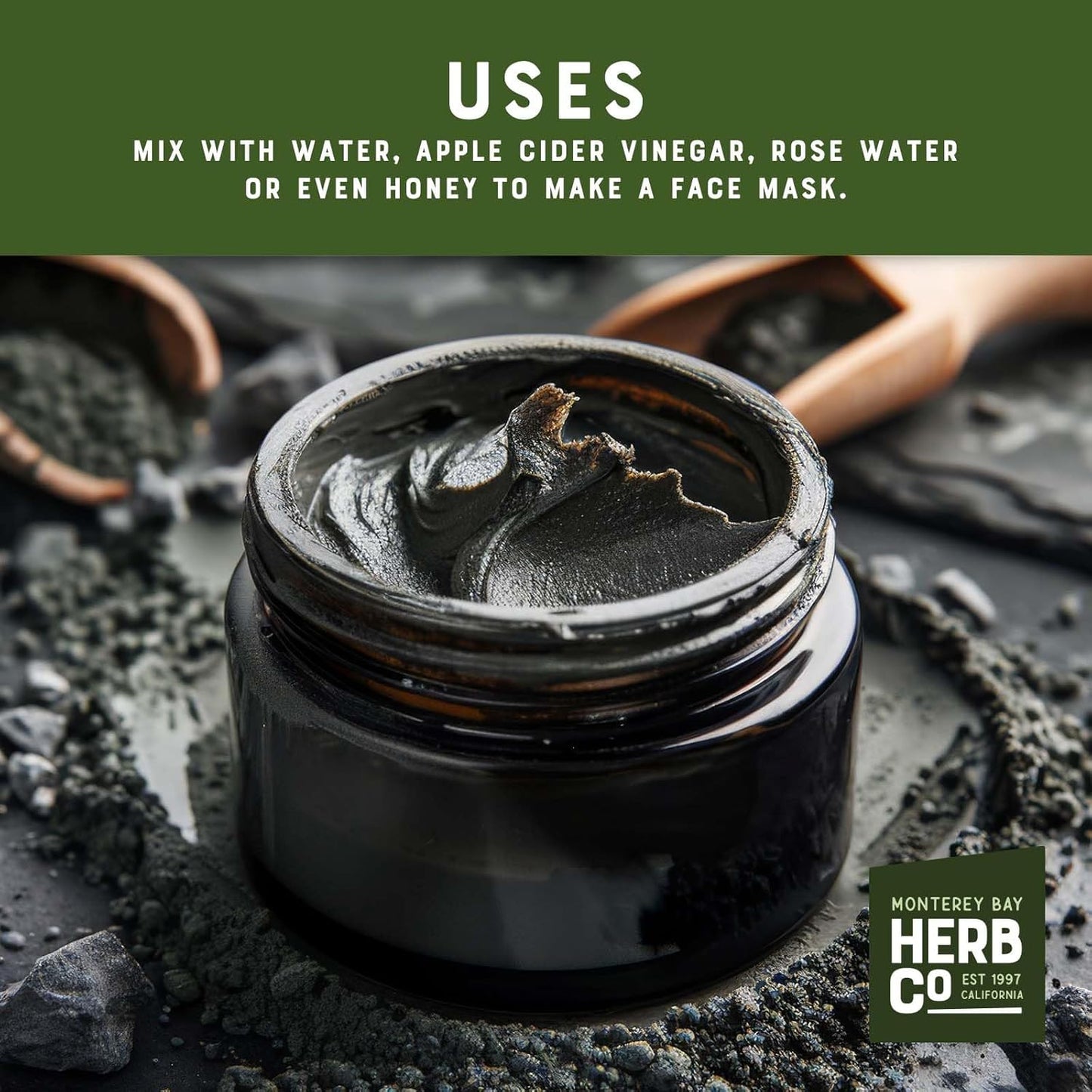 MONTEREY BAY HERB CO. Activated Charcoal Powder | Use for Body Care, Face Masks, Toothpaste (1/4lb)
