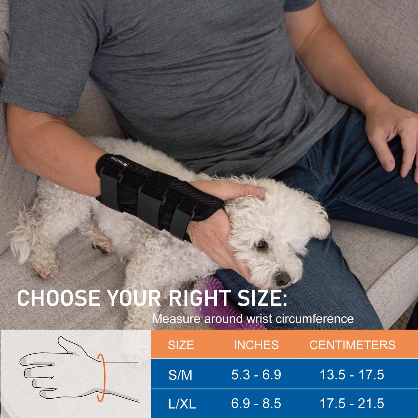 Deluxe 3-Strap Wrist Brace – Adjustable Support for Carpal Tunnel, Fractures, Tendonitis, and Post-Op Recovery – Lightweight, Breathable Design for Day and Night Use (L/XL, Right Hand)