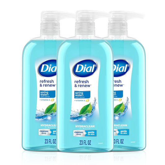 Dial Body Wash, Refresh & Renew Spring Water, 23 fl oz (Pack of 3)