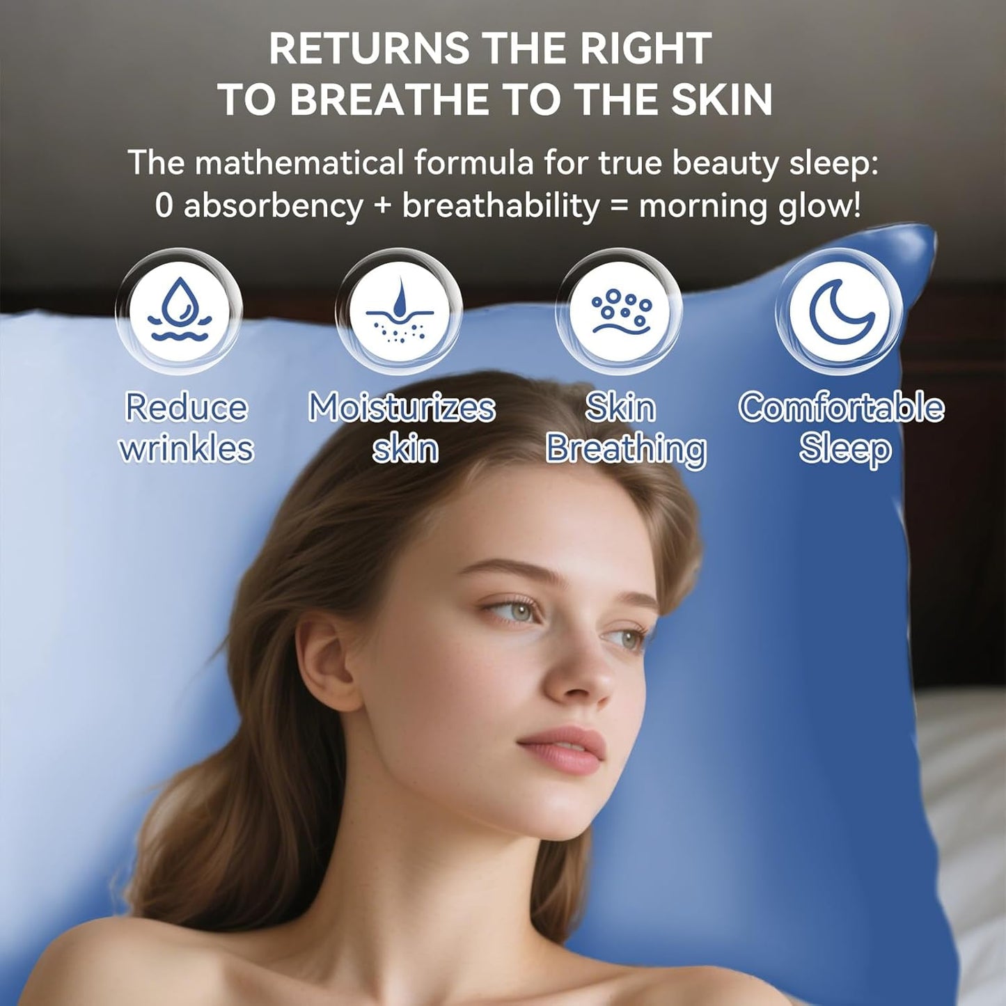 Tyfitb Satin Pillowcase Set for Hair & Skin Care – Cooling, Hypoallergenic, Anti-Frizz, Wrinkle-Free – Soft, Luxurious Pillowcases with Envelope Closure – 2-Pack, Standard Size 20x26, Gift-Ready