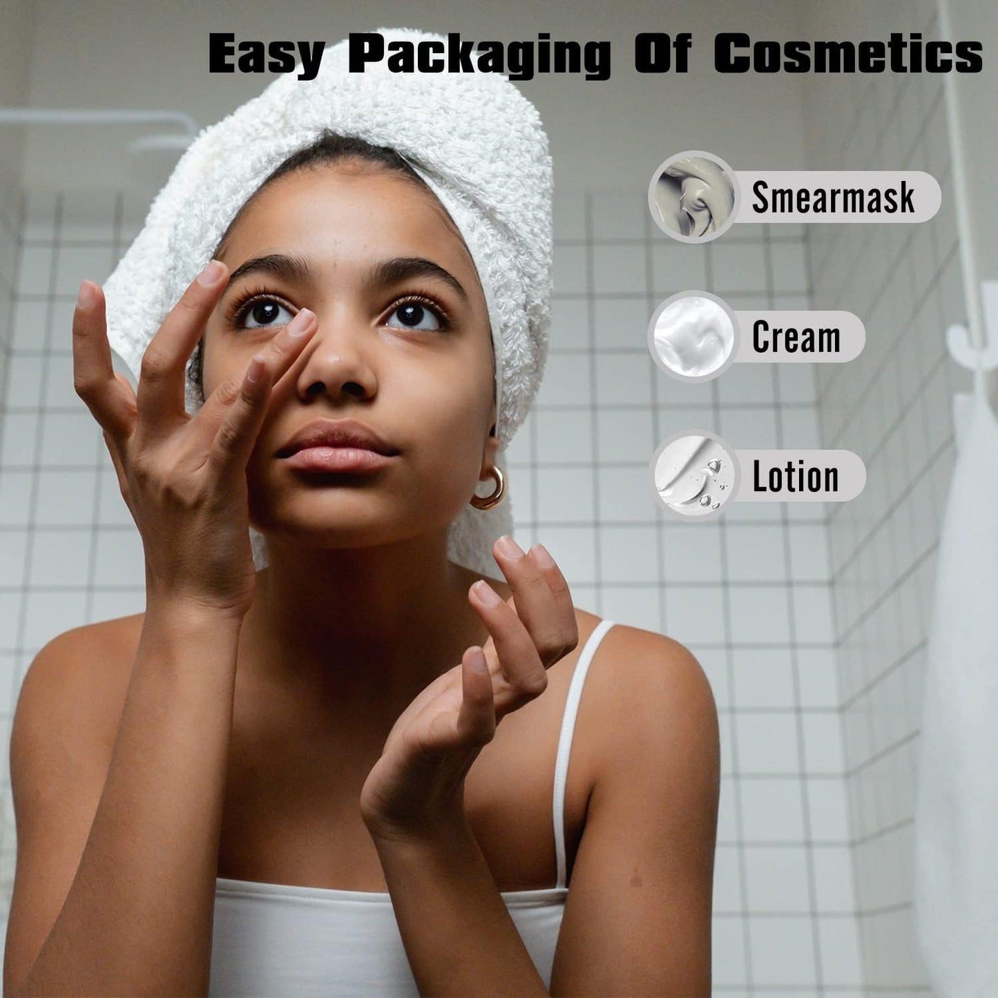 2.7OZ/80ML Clear Airless Pump Bottles, Lotion Dispenser Travel with Pump, Vacuum Plastic Travel Size Lotion Bottle for Foundation, Creams, Cosmetic(6 Pack)