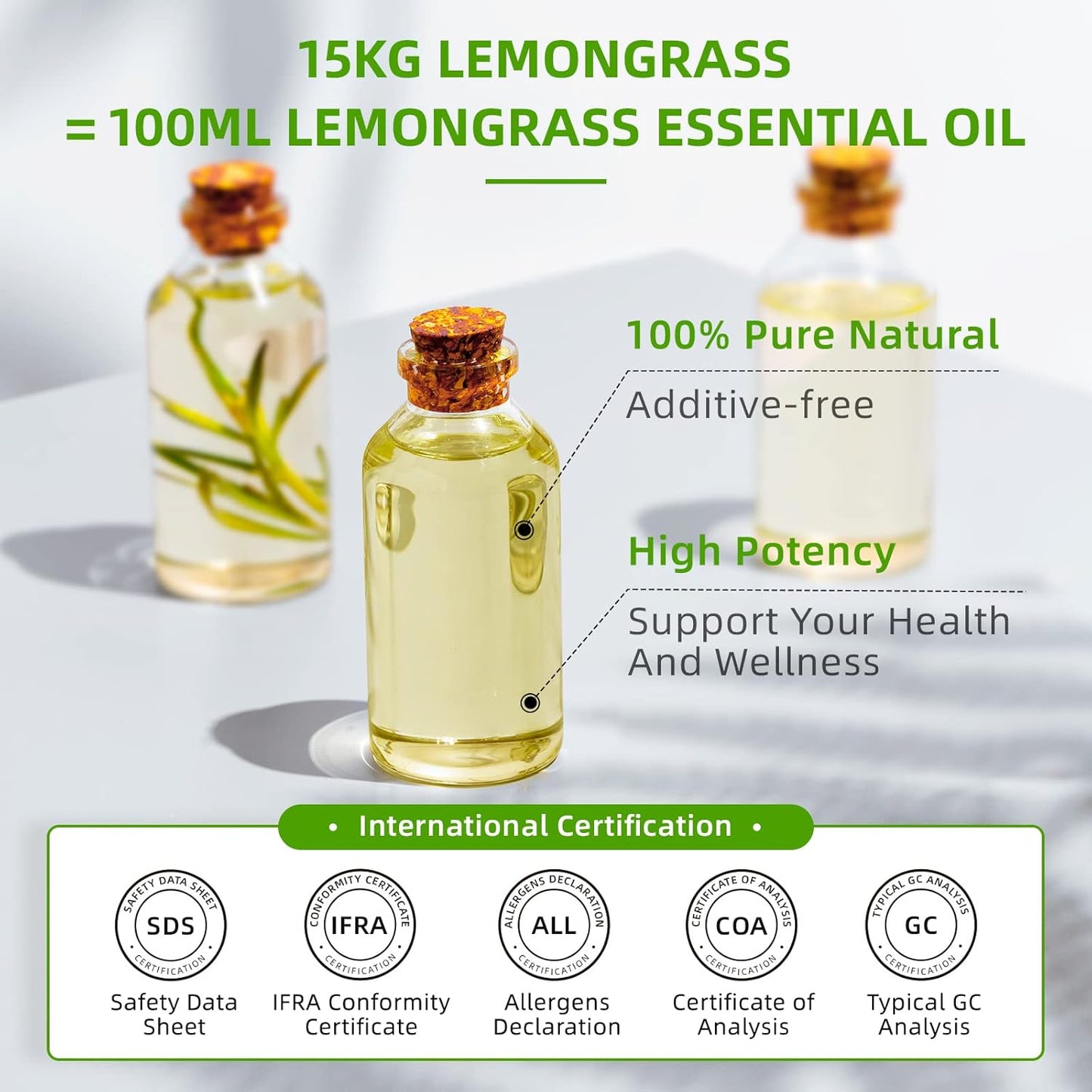 HIQILI 16 Fl Oz Lemongrass Essential Oil, 100% Pure Natural Undiluted for Diffuser, Hair