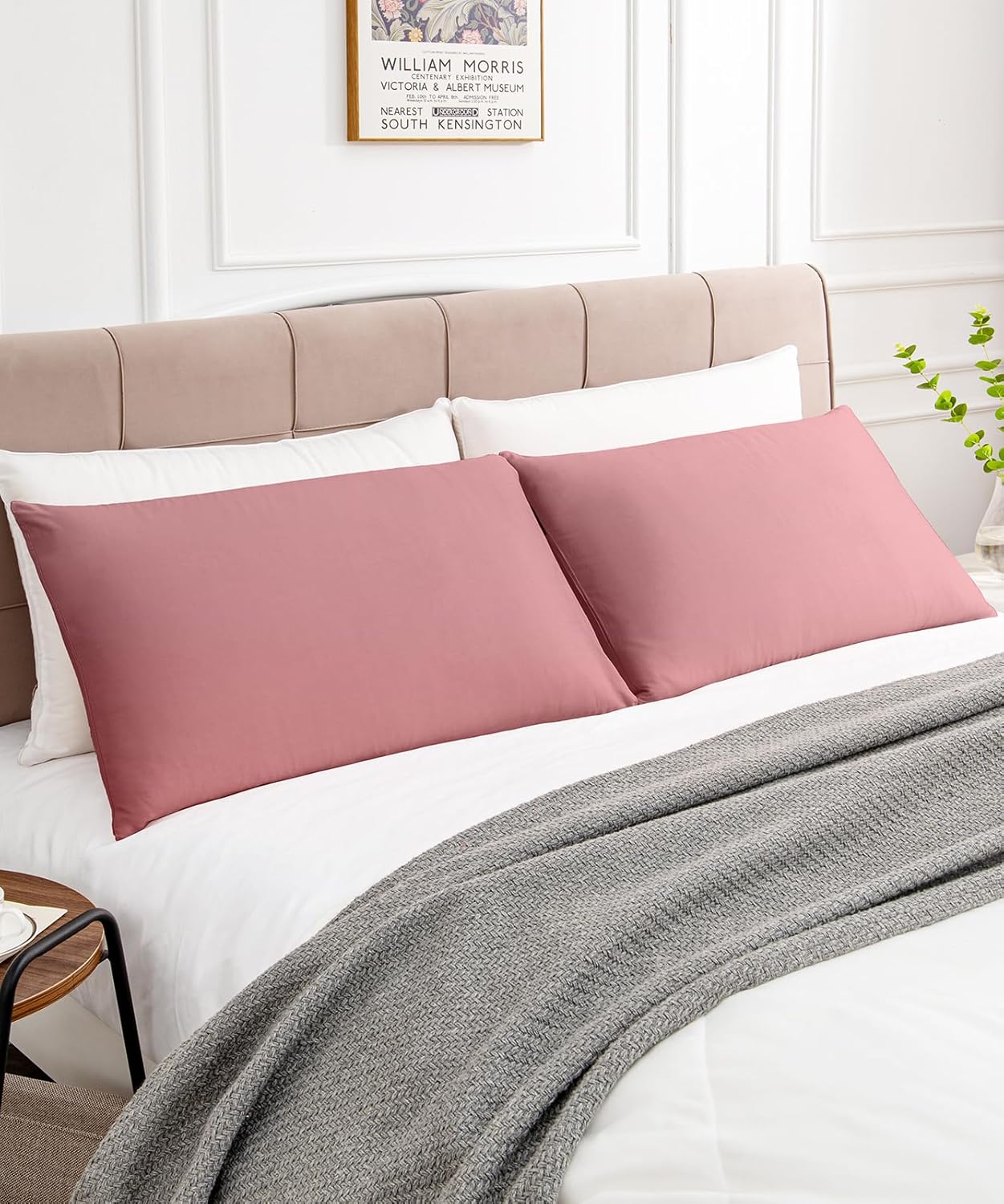 Warmstar Cotton Pillow Cases Queen Size Set of 2, 600 Thread Count Pillowcases 20x30 Inches, Soft Long Staple Cotton Pillowcases Breathable with Envelope Closure,Lotus Pink