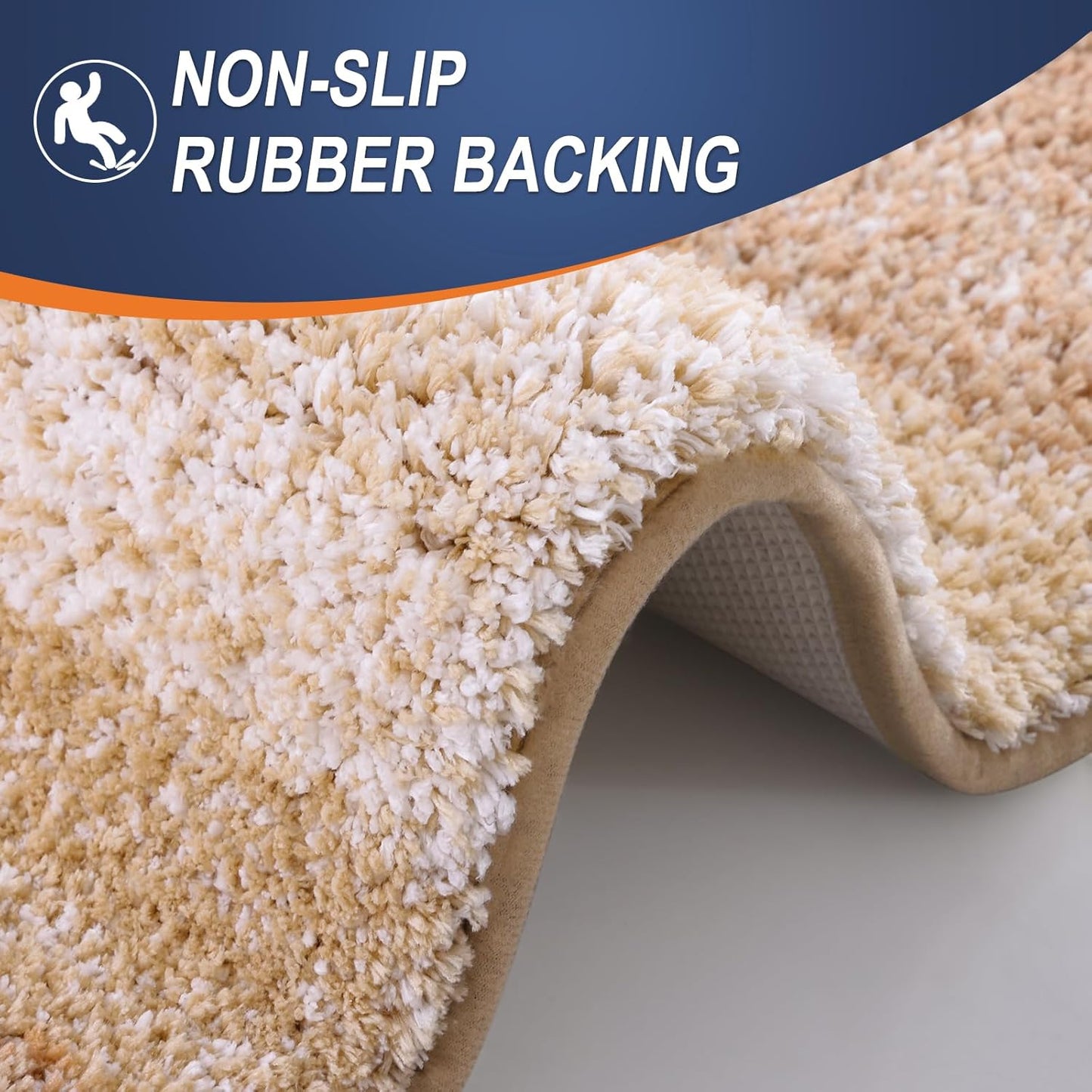 OLANLY Bathroom Rugs Mat 36x24, Extra Soft Absorbent Microfiber Bath Rugs, Rubber Backing, Quick Dry, Machine Washable Bath Mats for Bathroom Floor, Tub and Shower, Home Decor Accessories, Beige