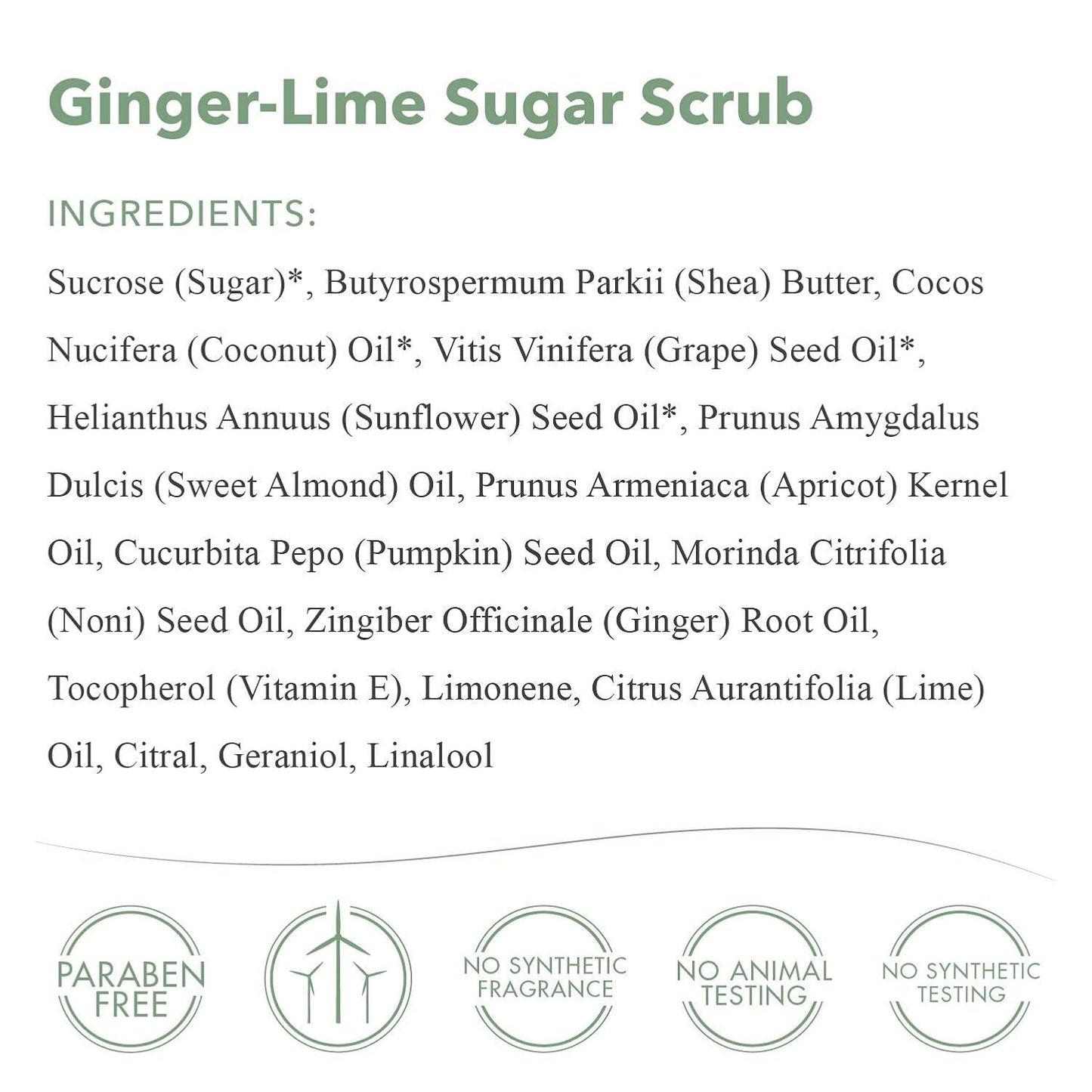 emerginC Scientific Organics Ginger-Lime Sugar Scrub - Exfoliating Body Scrub with Vitamin E + Moisturizing Shea Butter, Ginger Root Oil + Coconut Oil - Removes Dead Skin (8 oz)